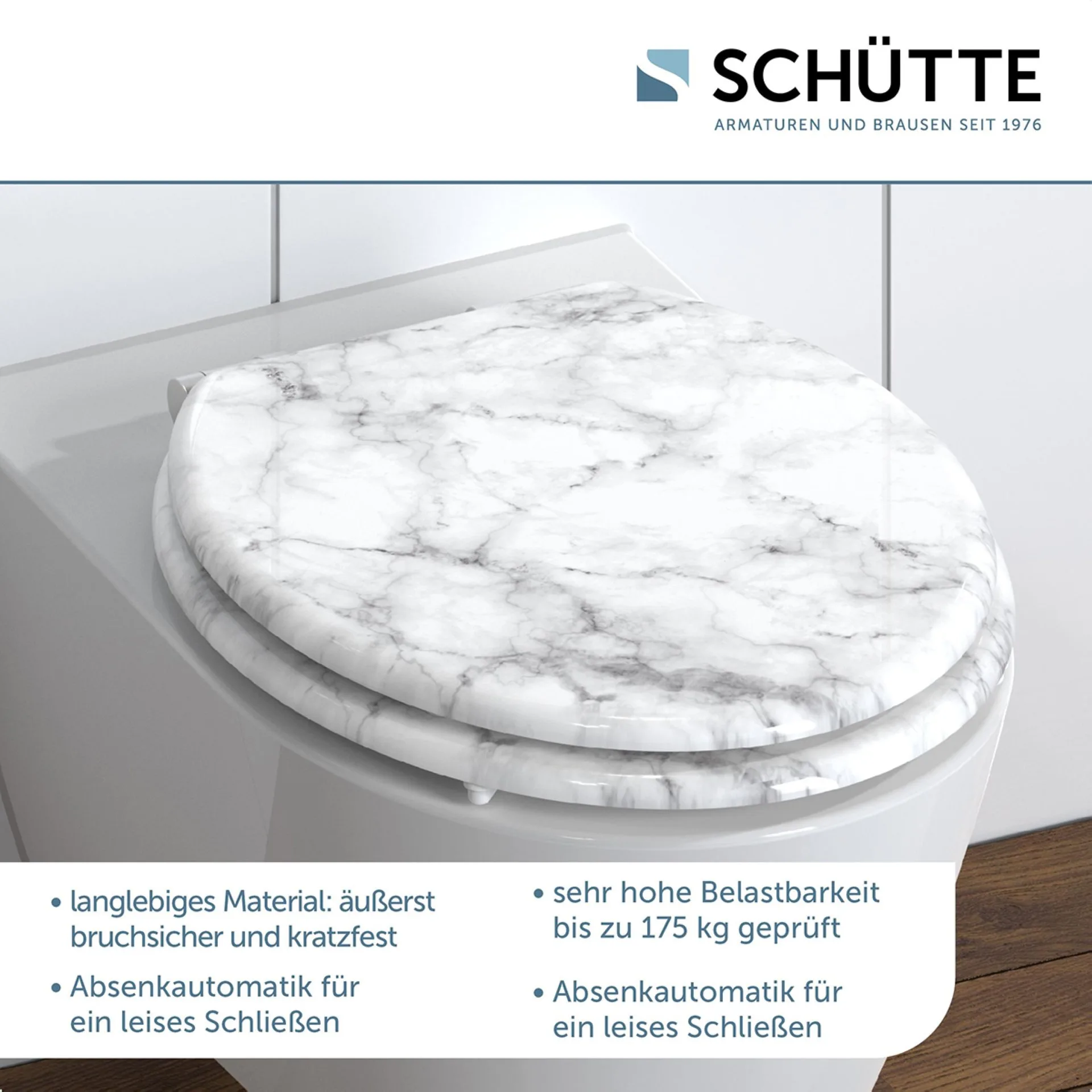 Schütte MARMOR STONE WC-Sitz, mit Absenkautomatik