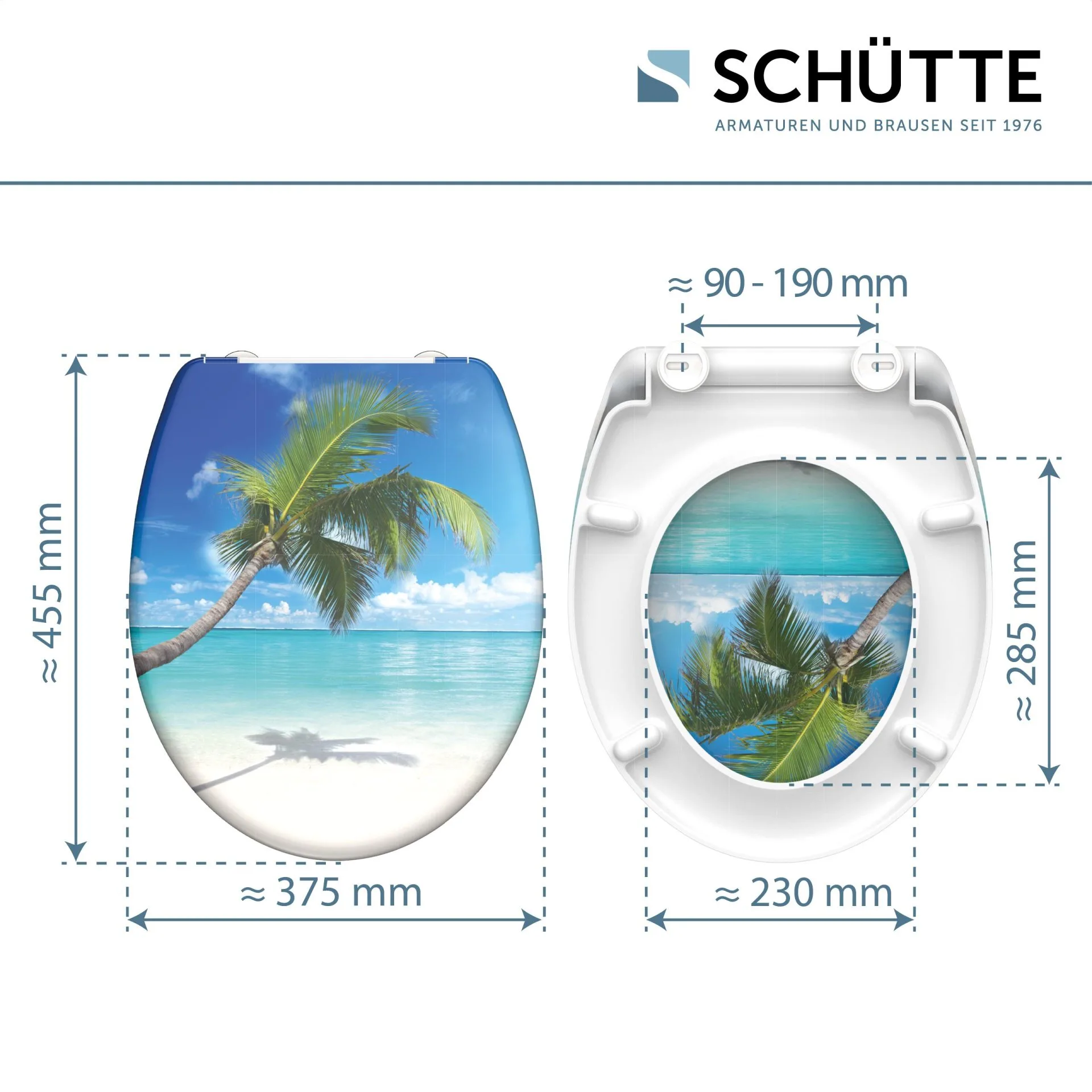 SCHÜTTE CARRIBEAN WC-Sitz, Kunststoff, mit Absenkautomatik und Schnellverschluss