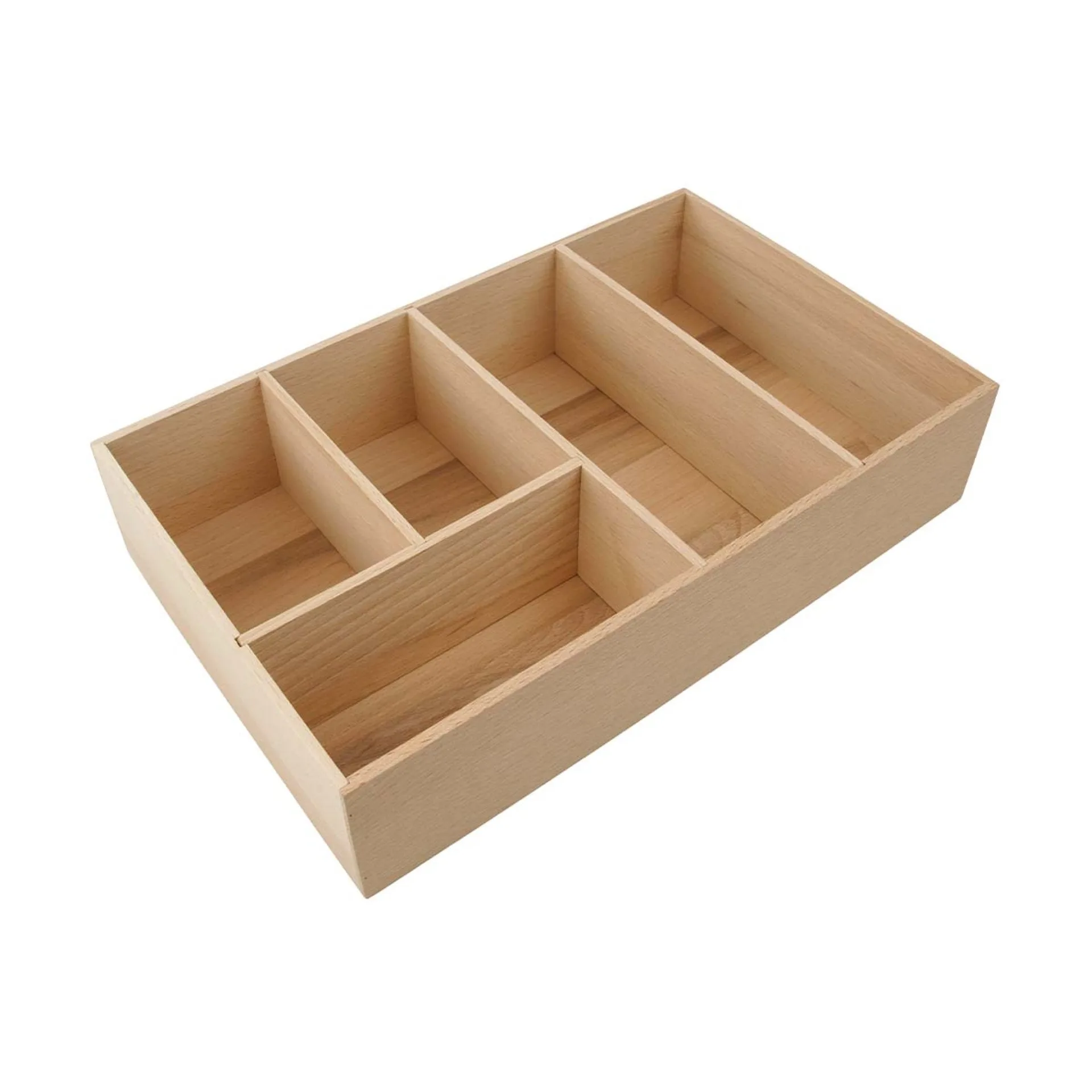 FACKELMANN Schubladen Organizer 20 cm breit, Braun, Buchenholz