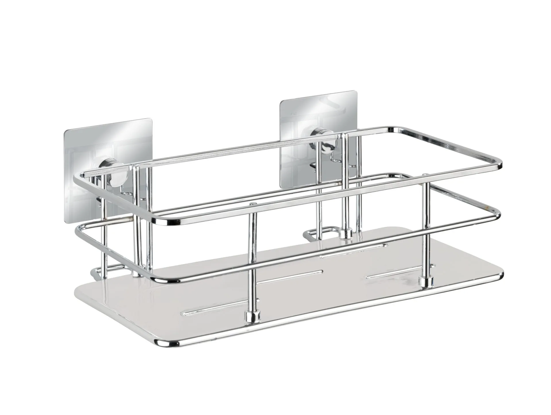 WENKO QUADRO Duschablage, Edelstahl rostfrei, Befestigen ohne bohren, Turbo-Loc®