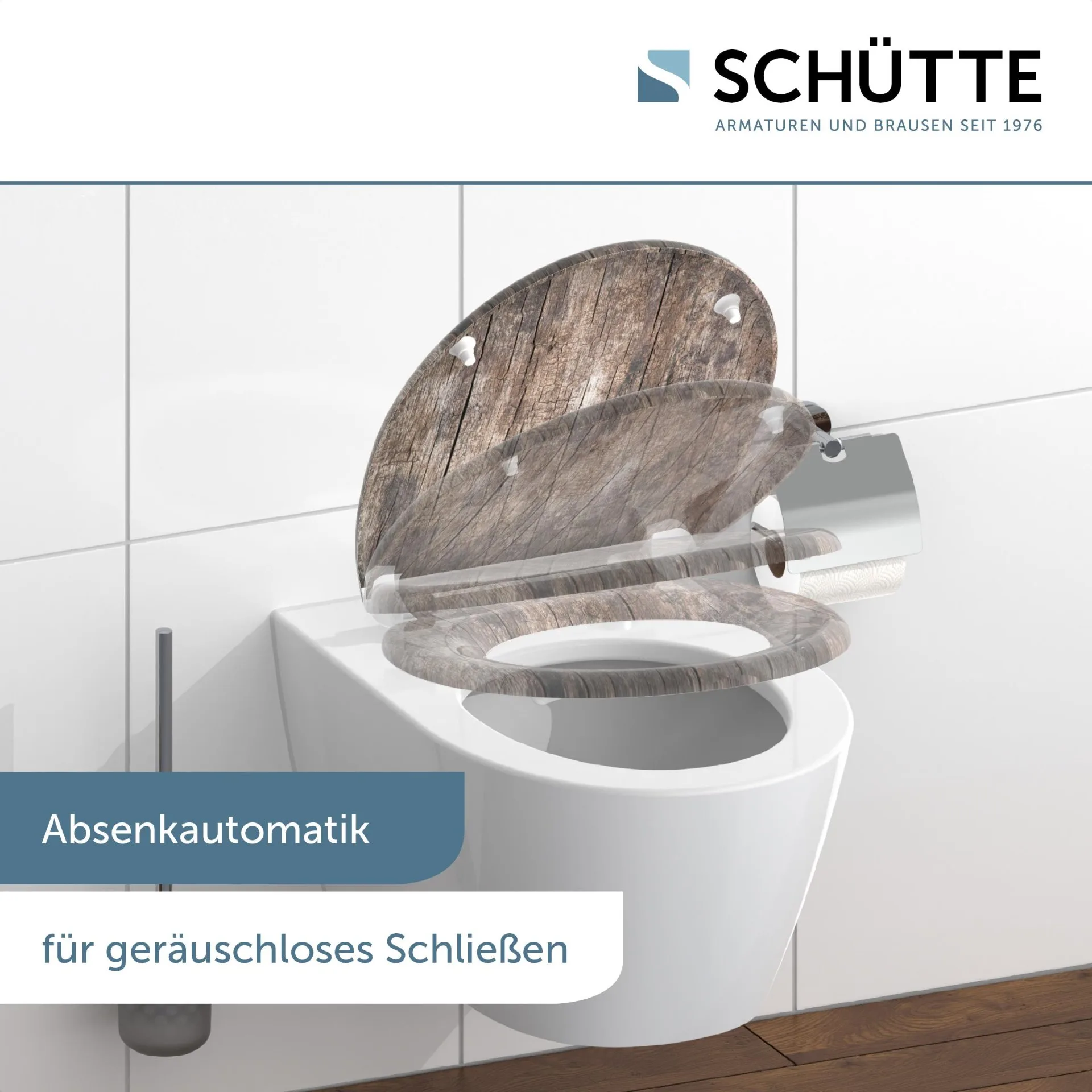 SCHÜTTE OLD WOOD WC-Sitz, Kunststoff, mit Absenkautomatik und Schnellverschluss