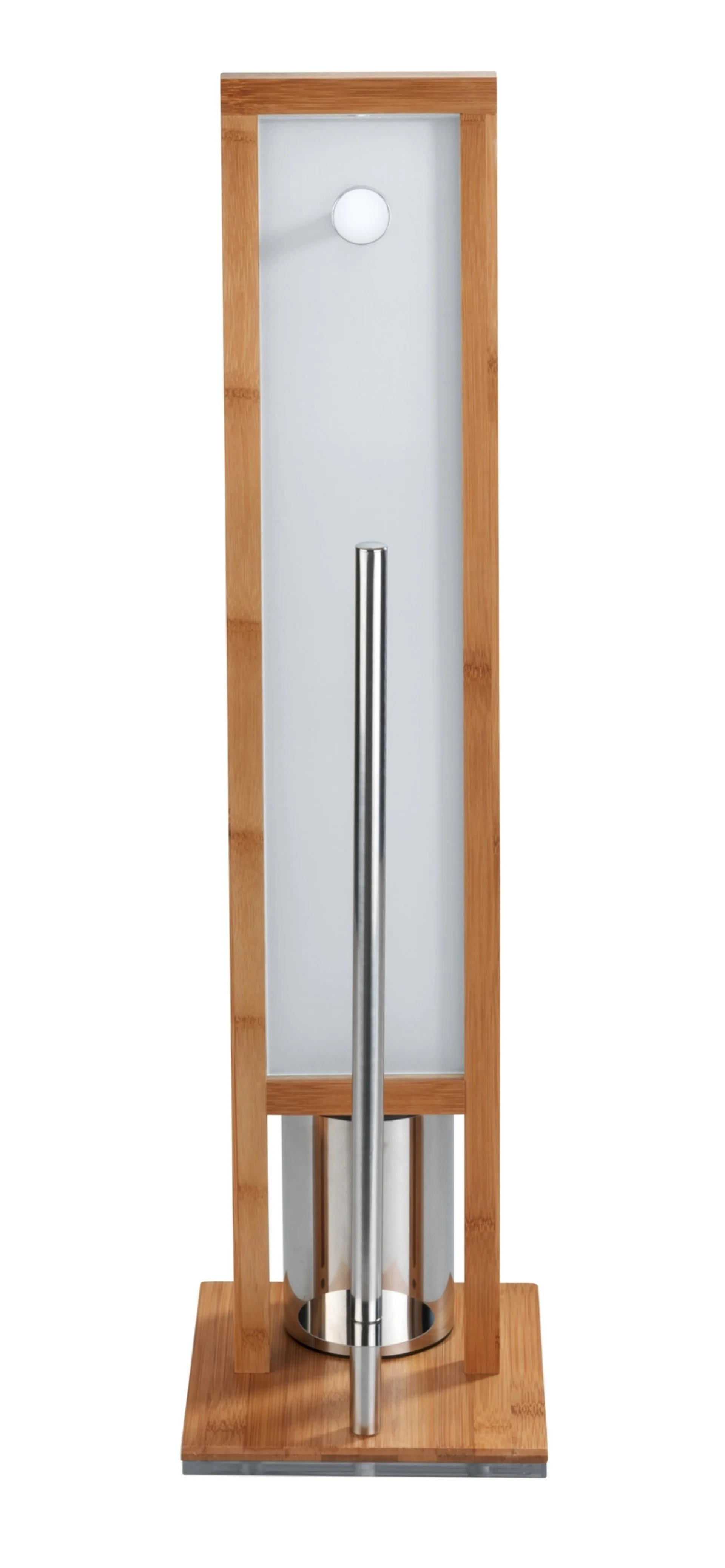 WENKO Toilettenpapierhalter stehend mit WC-Garnitur Rivalta Bambus, integrierter WC-Bürstenhalter