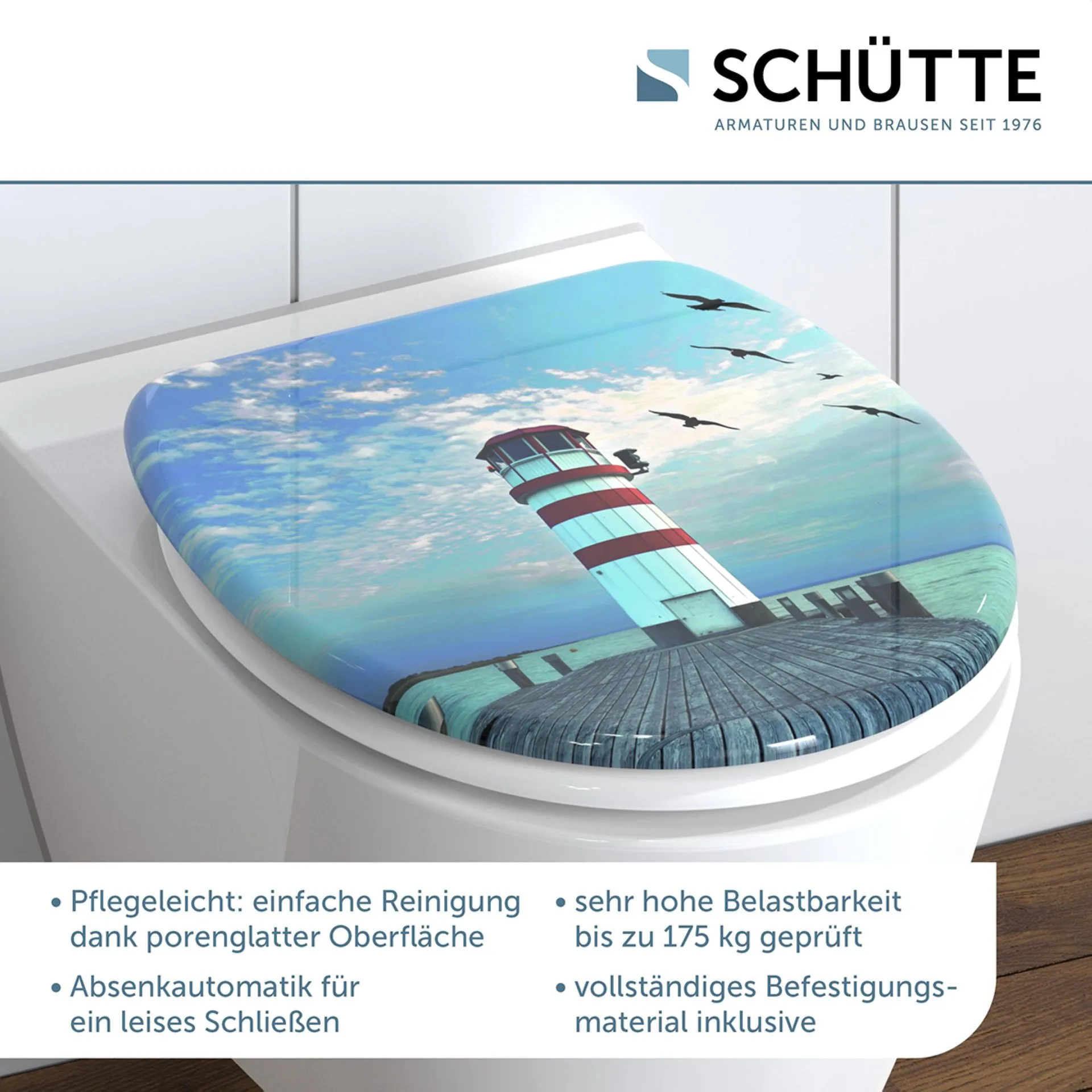 Schütte LIGHTHOUSE WC-Sitz, mit Absenkautomatik, Duroplast
