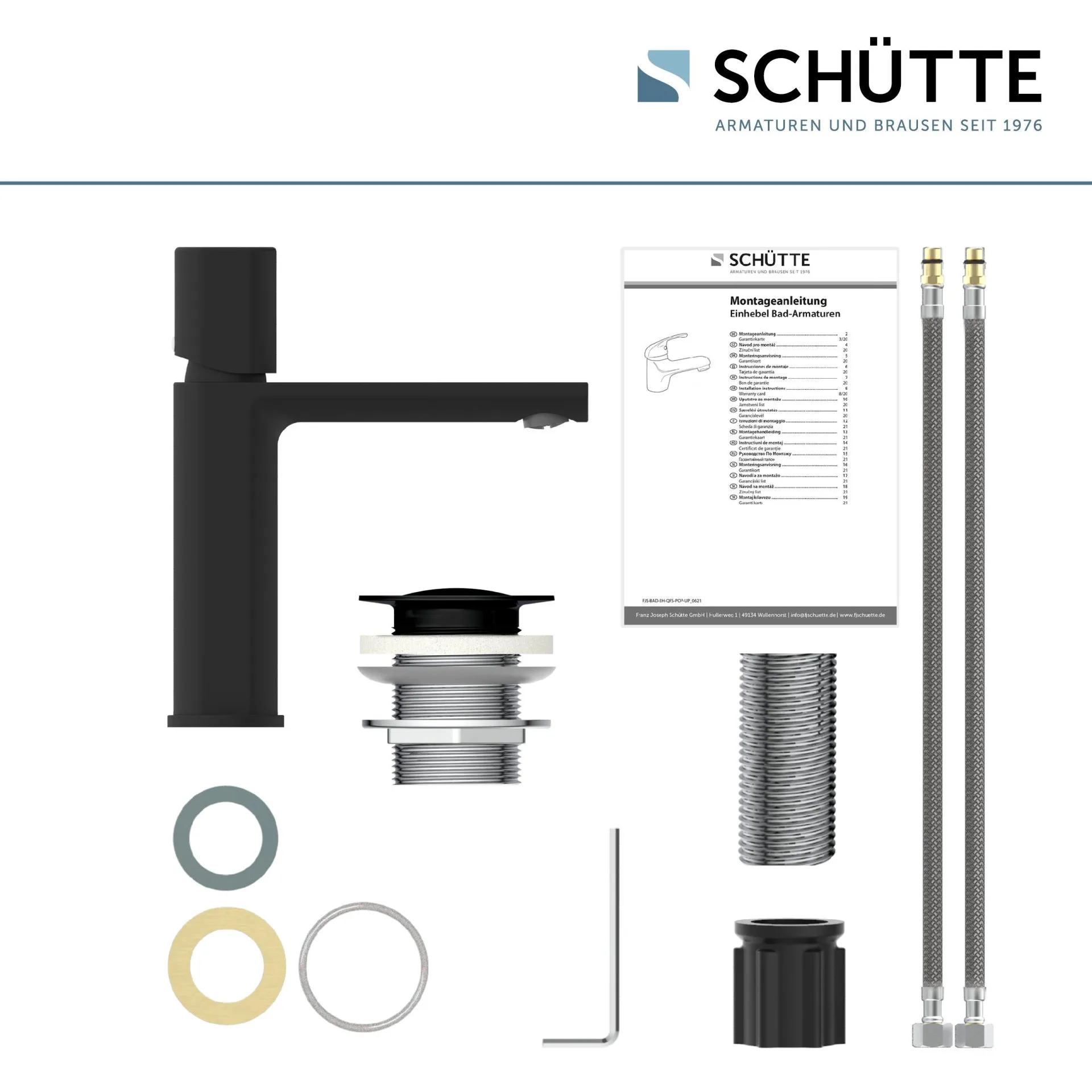 Schütte NEW YORK Waschtischarmatur, Schwarz matt