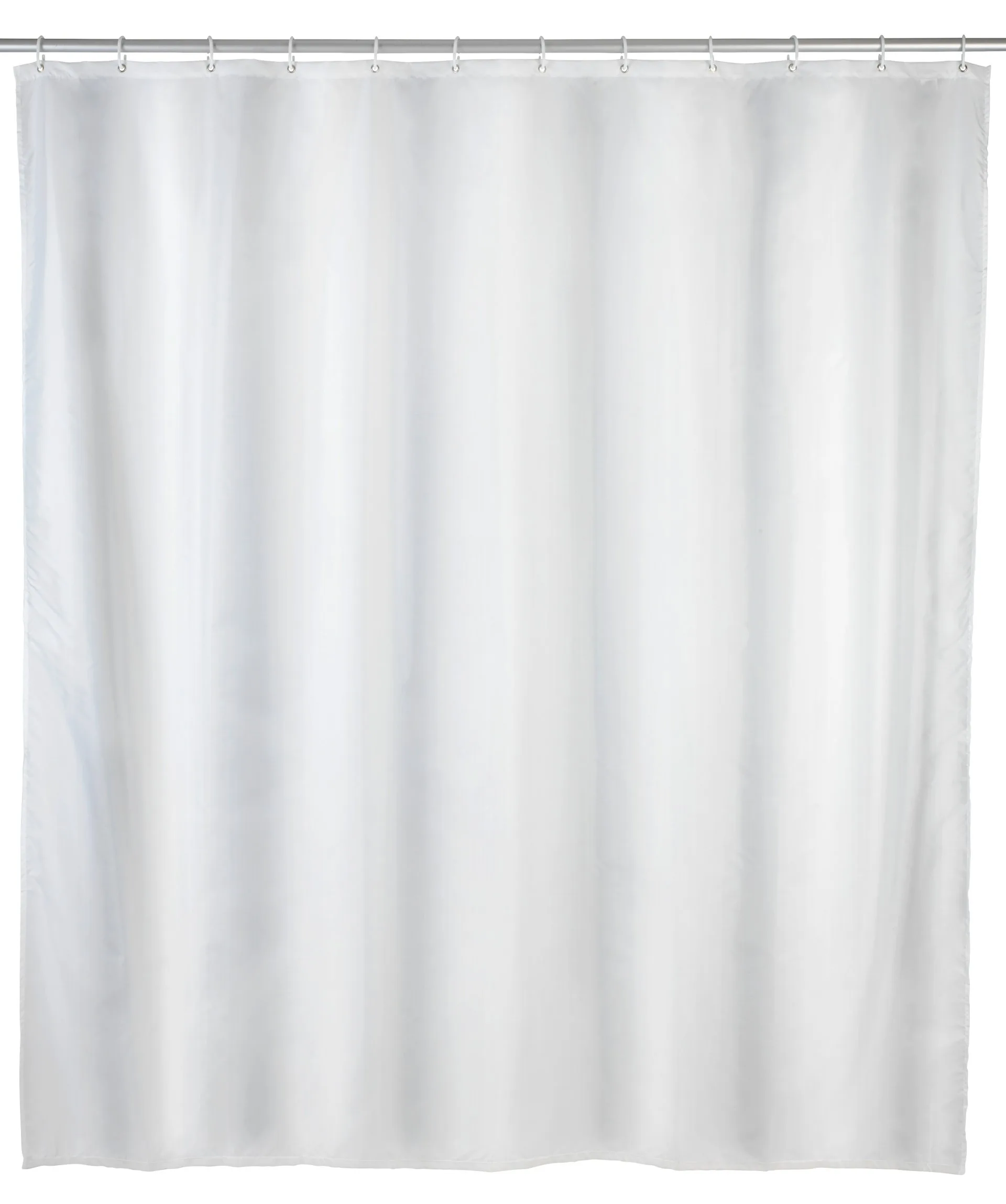WENKO UNI Duschvorhang 120 x 200 cm, Weiß, Polyester, waschbar