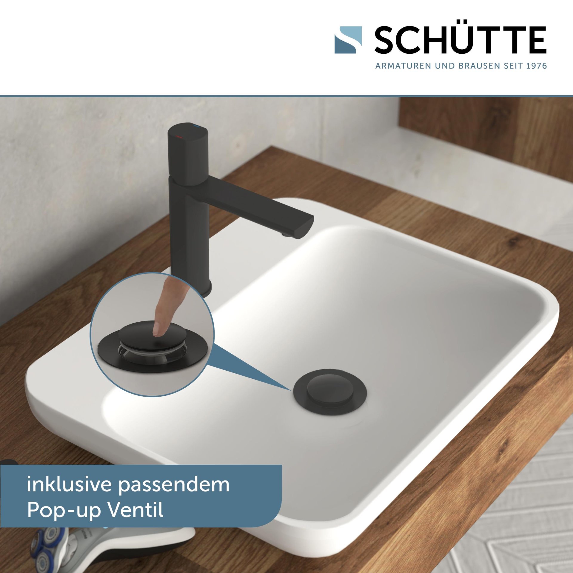 Schütte NEW YORK Waschtischarmatur, Schwarz matt