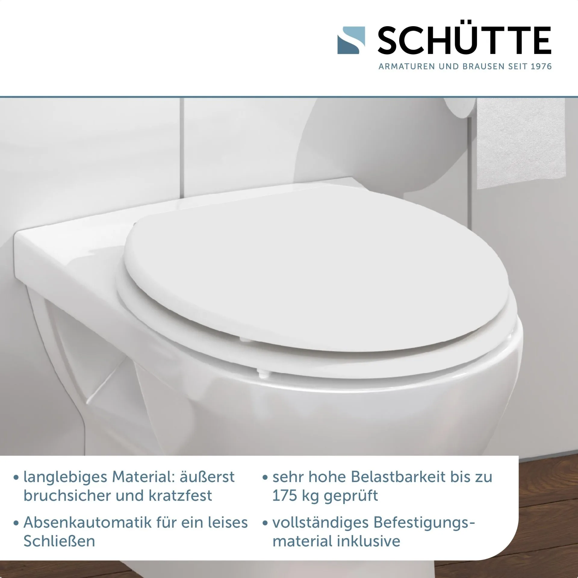 SCHÜTTE SPIRIT WHITE WC-Sitz, mit Absenkautomatik