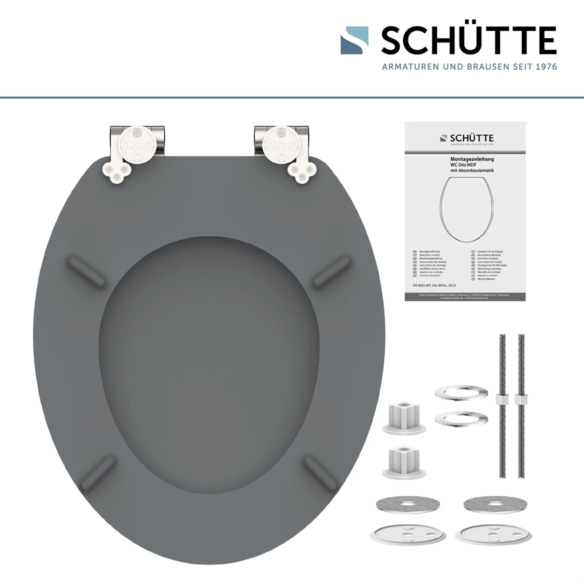 Schütte SPIRIT GREY WC-Sitz, mit Absenkautomatik