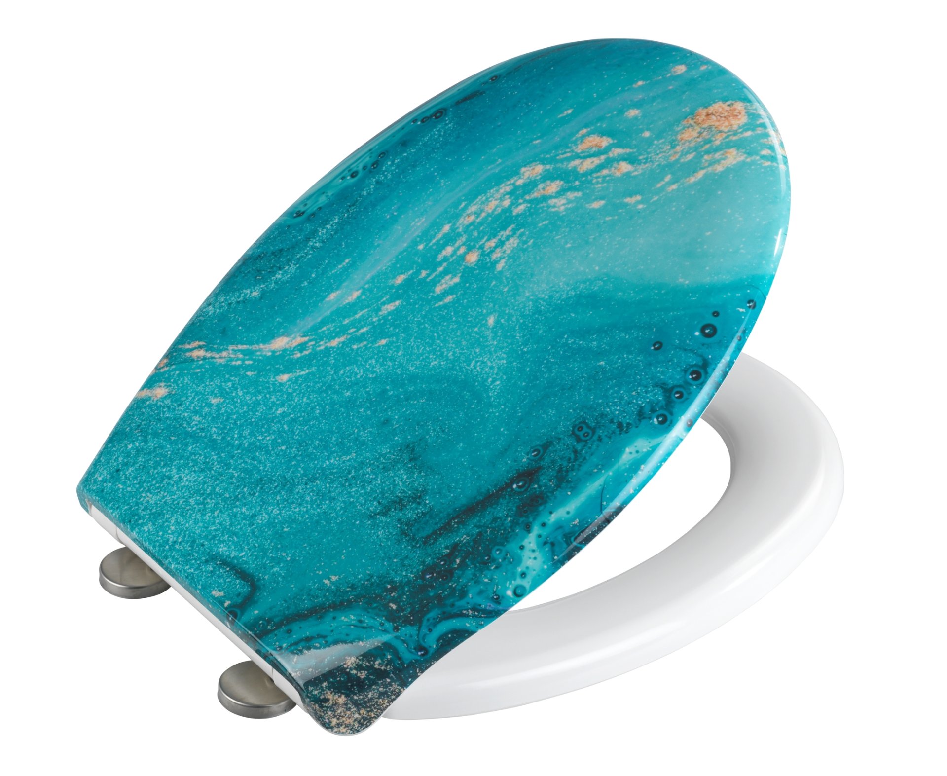 WENKO STREAM WC-Sitz, Blau, Duroplast, mit Absenkautomatik