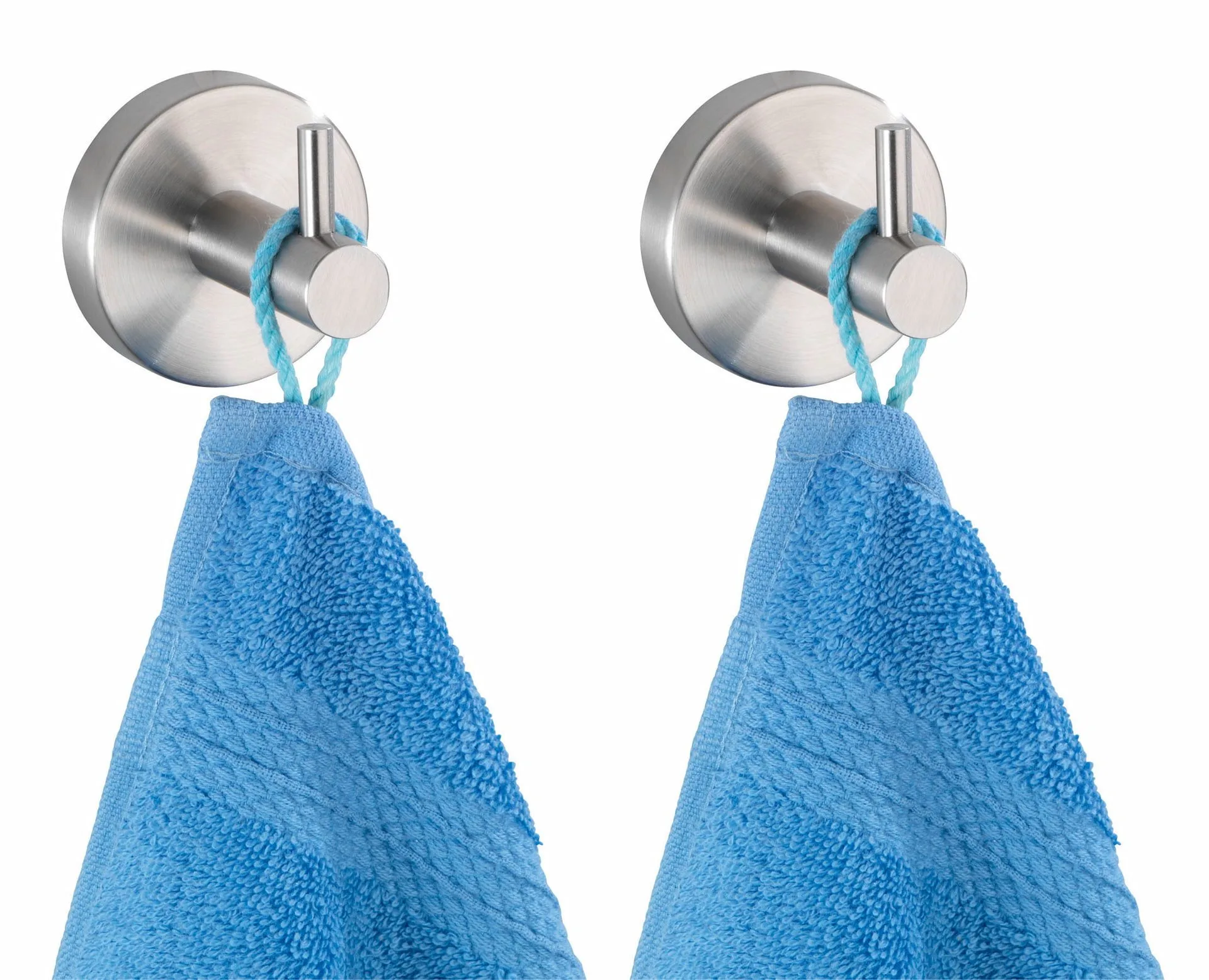 WENKO UNO BOSIO Handtuchhaken 2er Set, Edelstahl rostfrei