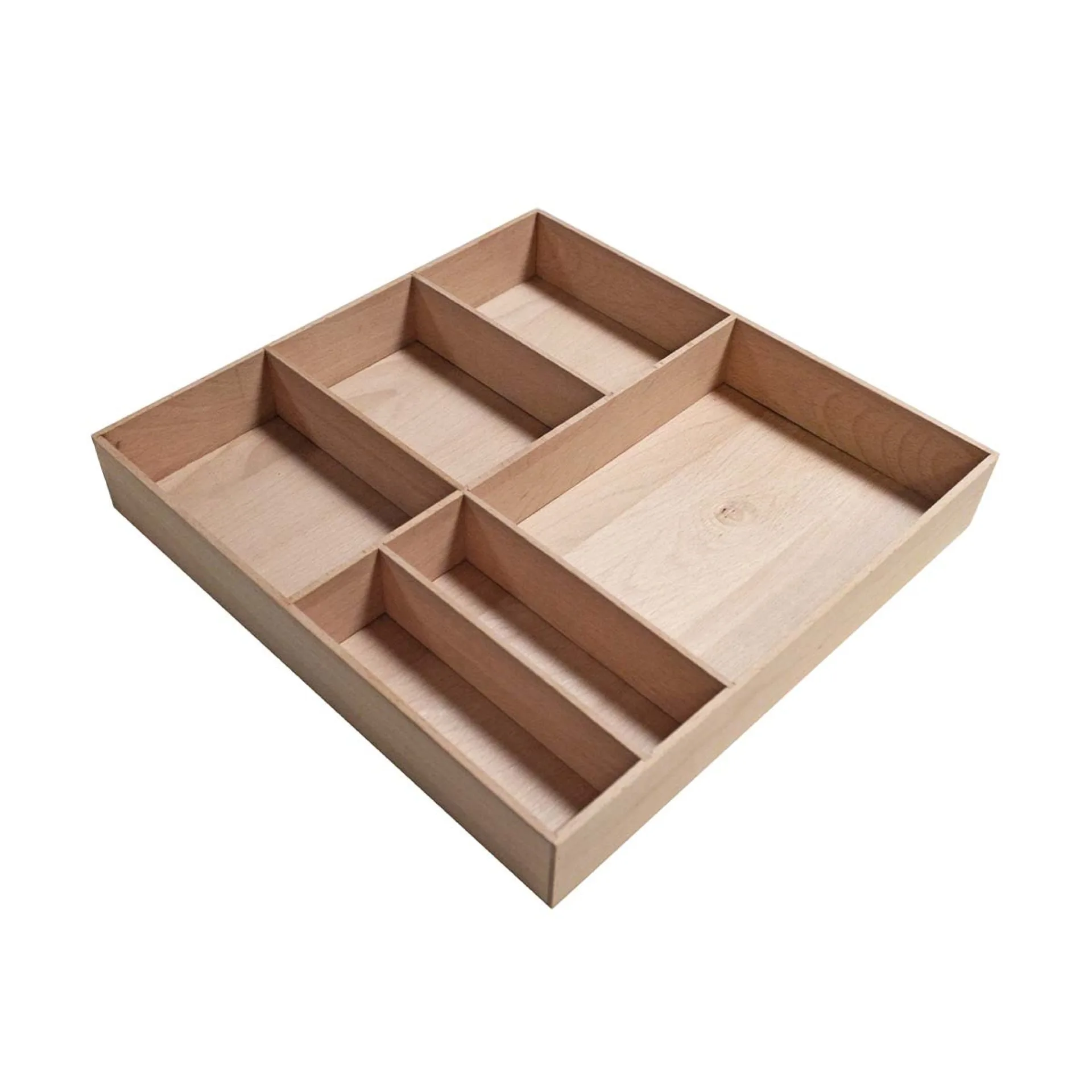 FACKELMANN Schubladen Organizer 38 cm breit, Braun, Buchenholz