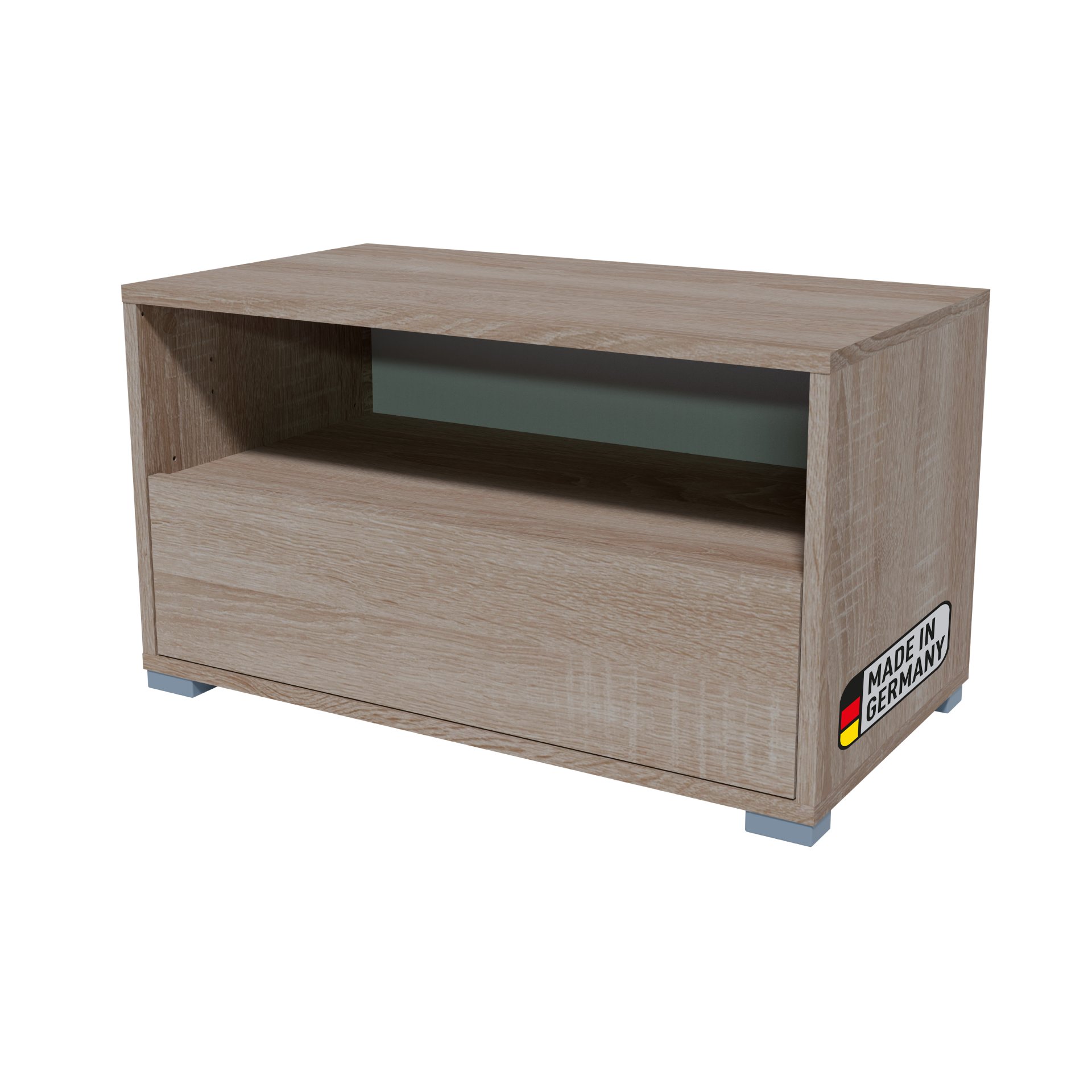 BADEDU VEER Regal 70 cm breit, Braun, 2 Fächer mit Tür