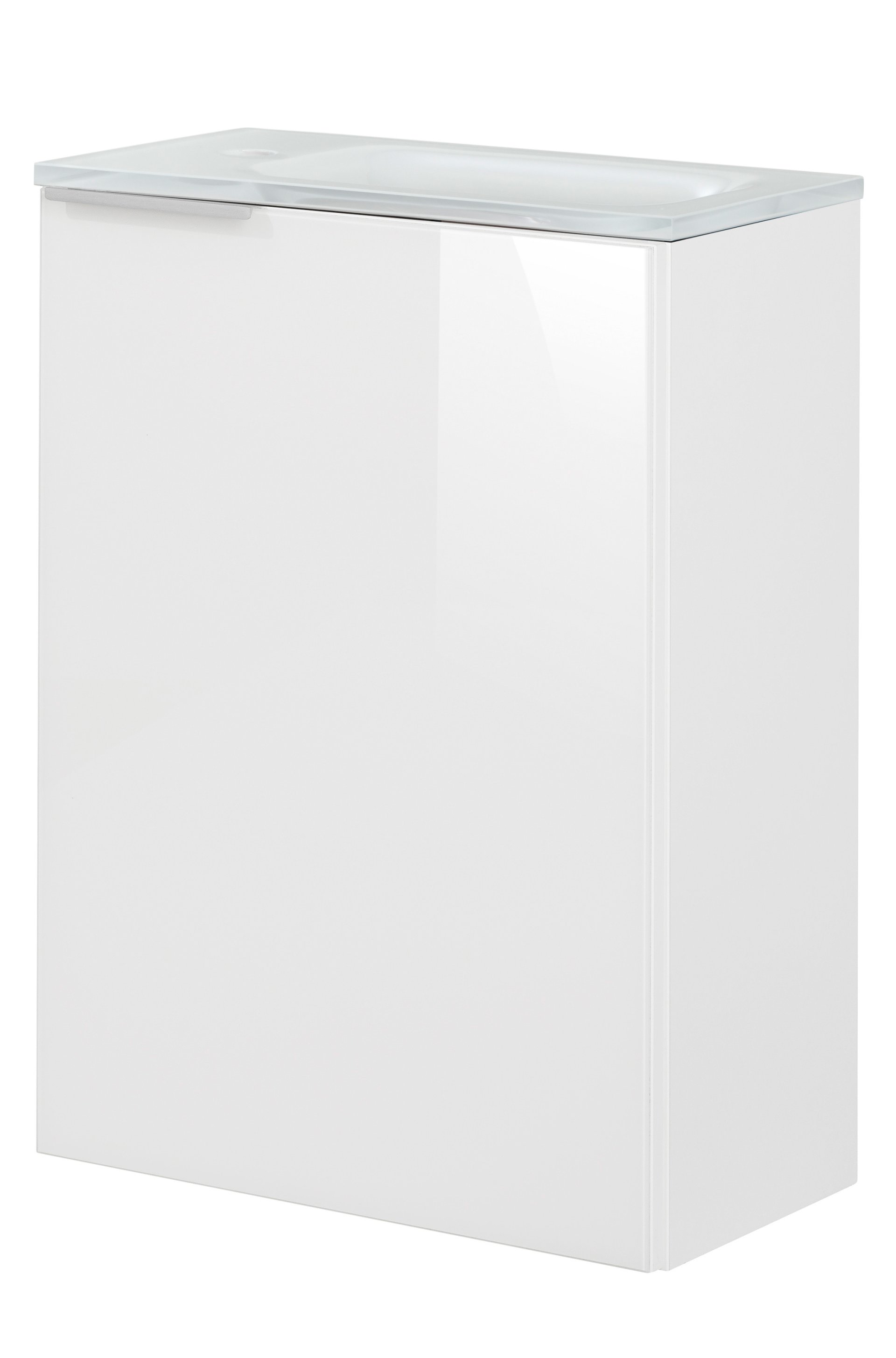 Fackelmann SBC KARA Gäste WC Set 2-teilig 45cm, Weiß, rechts, Glas Weiß