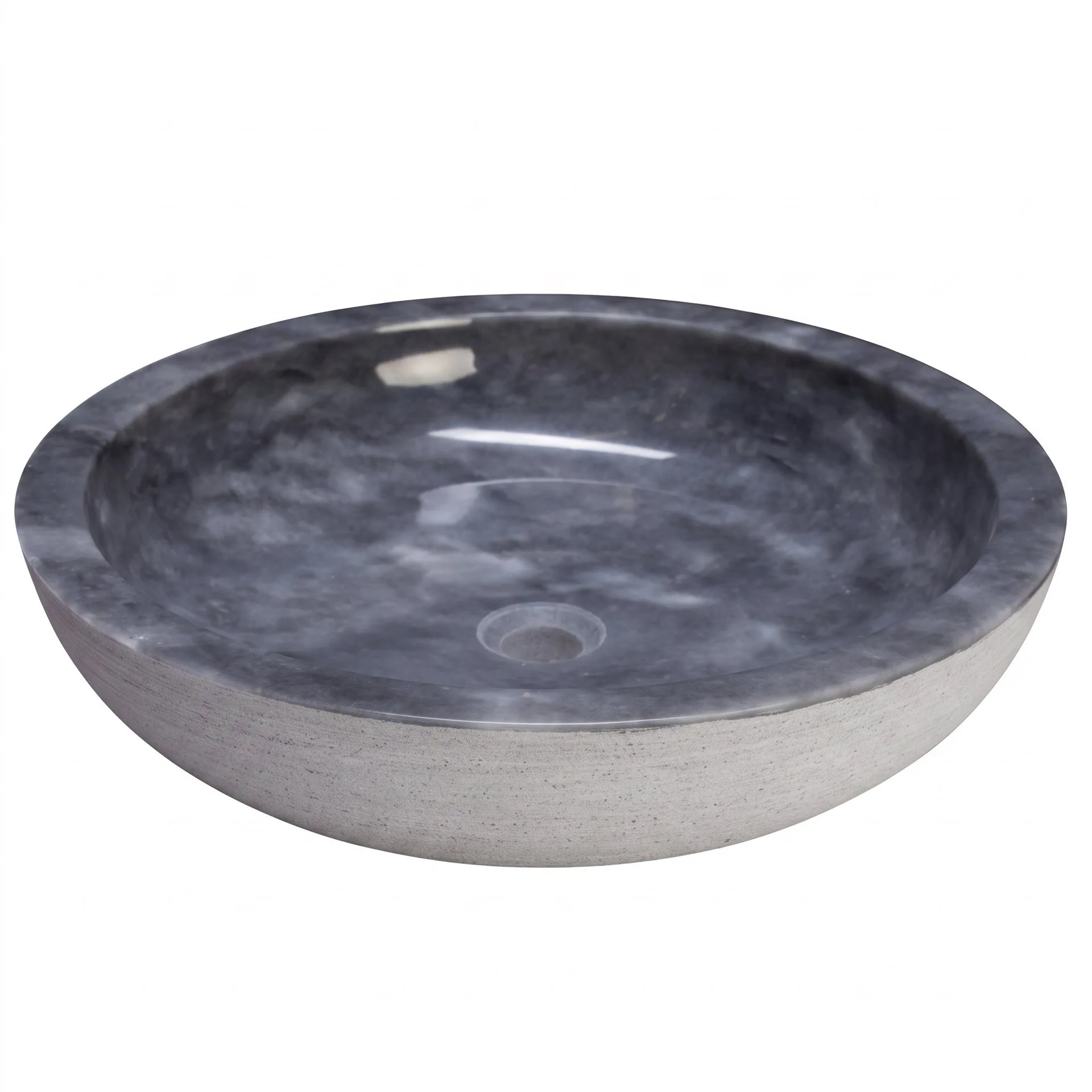 FORZALAQUA VERONA XL Aufsatzwaschbecken Ø 50 cm, Marmor, Naturstein, ohne Hahnloch