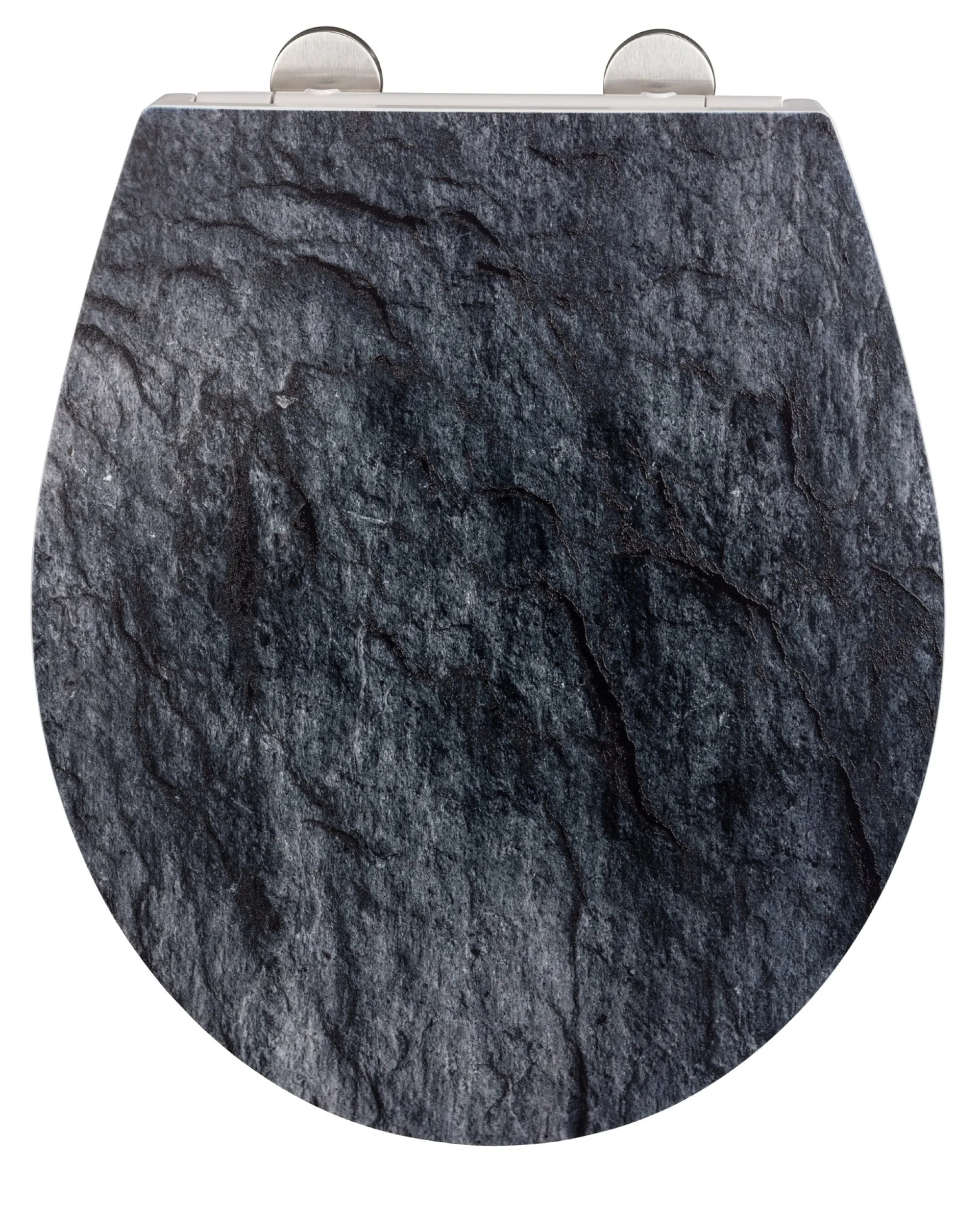 WENKO SLATE ROCK WC-Sitz, Grau, mit Absenkautomatik