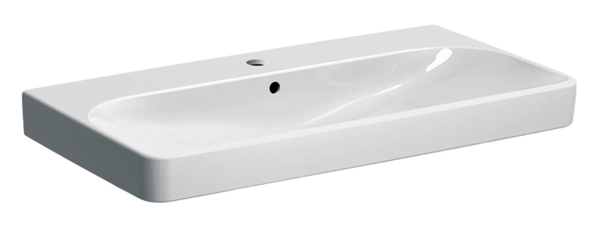 GEBERIT SMYLE SQUARE Waschbecken Keramik 90 cm breit, Weiß