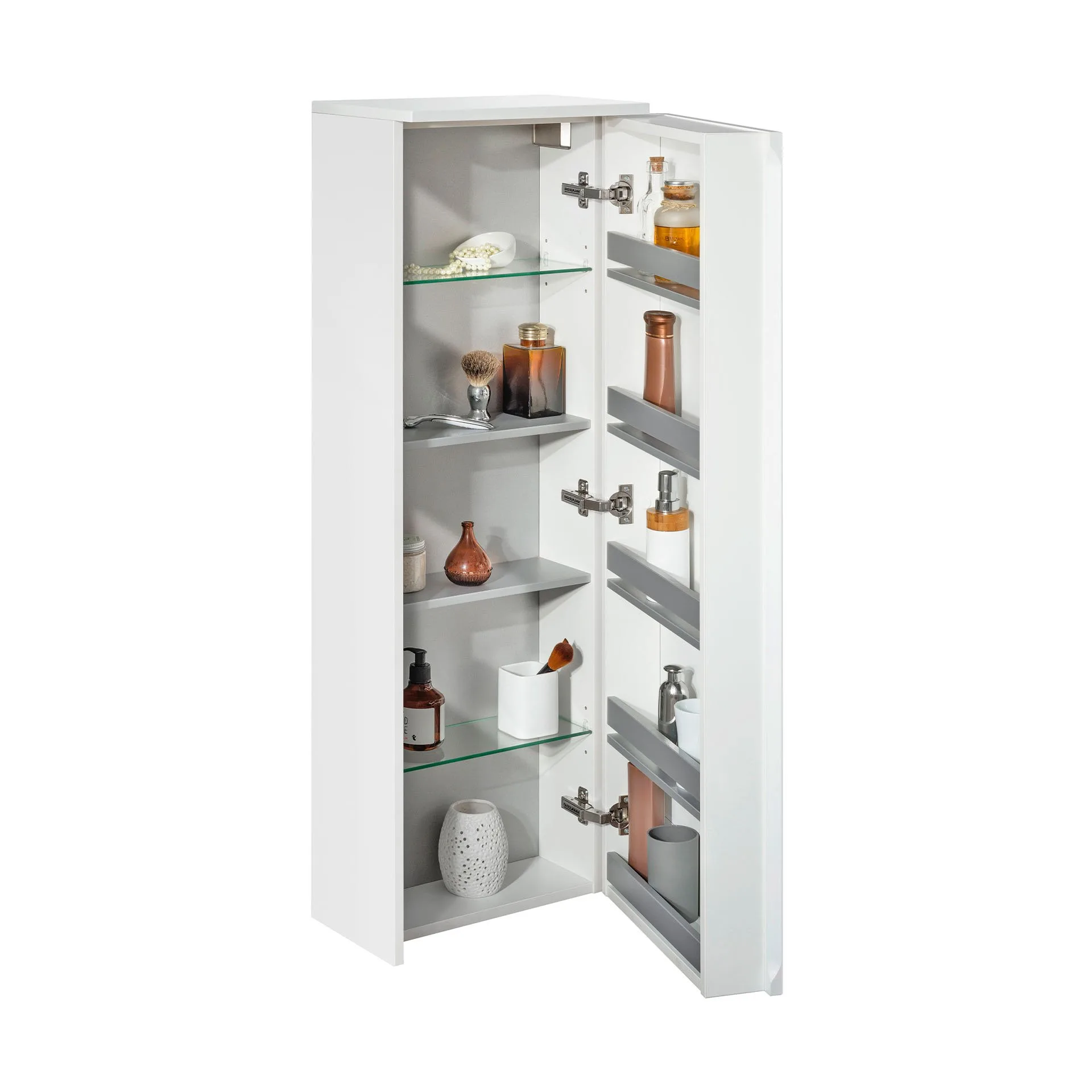 FACKELMANN Midischrank 40 cm breit, Weiß, Türanschlag rechts