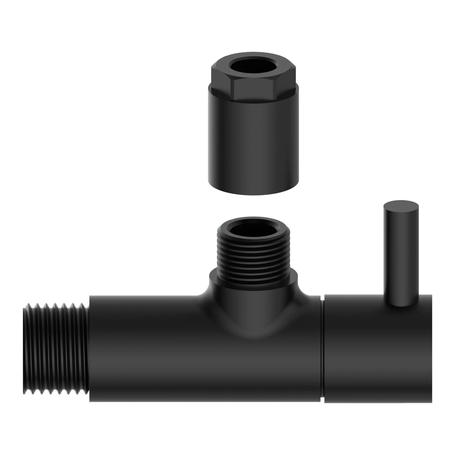 KIRCHHOFF Eckventil, Schwarz, 1/2" x 10 mm, mit Schubrosette