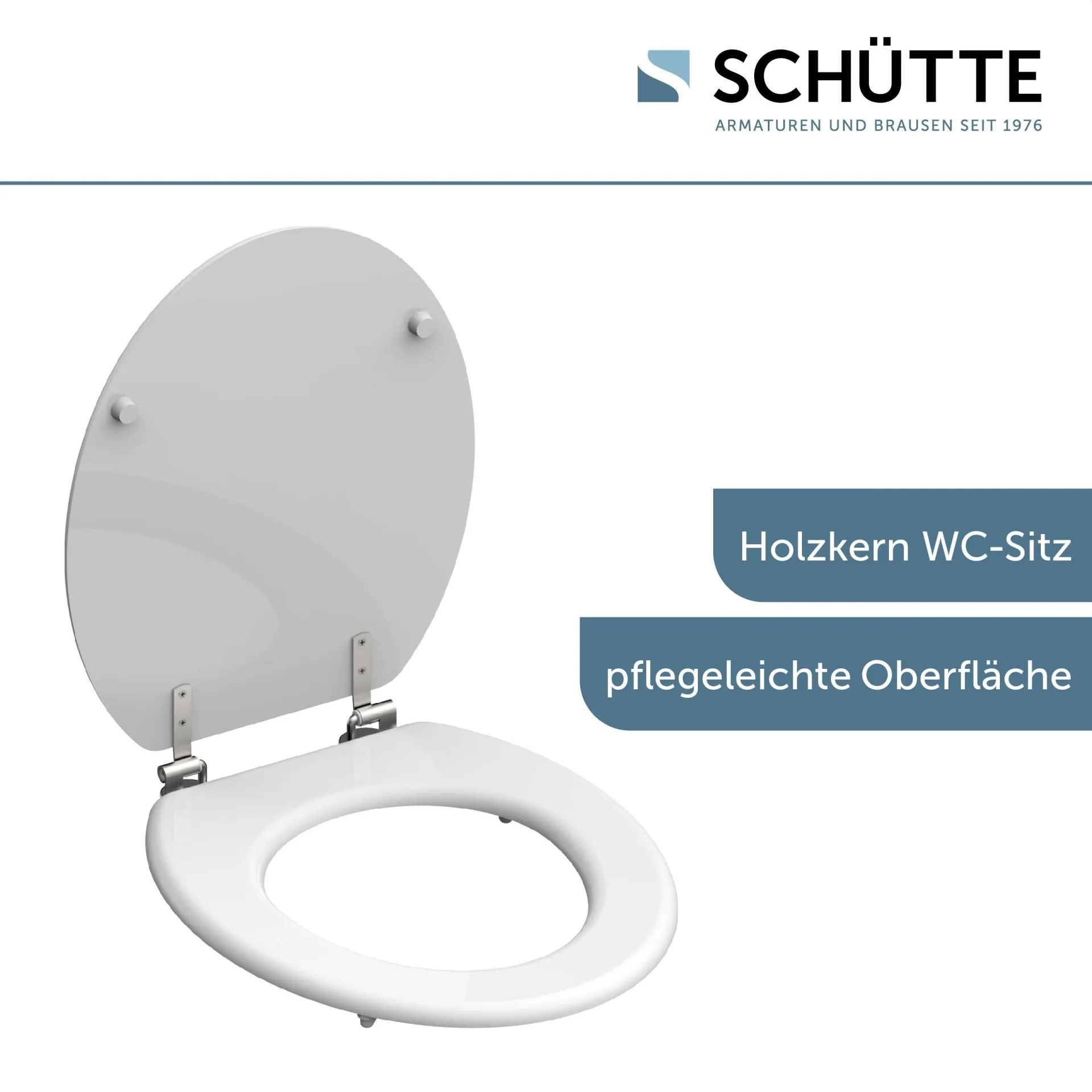 SCHÜTTE WHITE WC-Sitz, Weiß, Holzkern