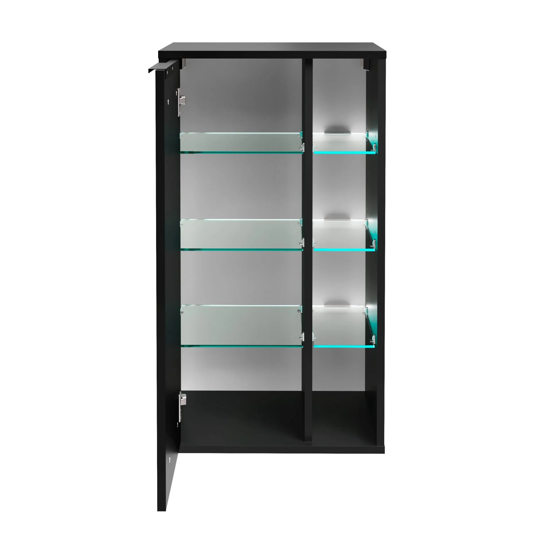 FACKELMANN B.PARIS Midischrank 47 cm breit, Braun Dunkel/Schwarz, Türanschlag links
