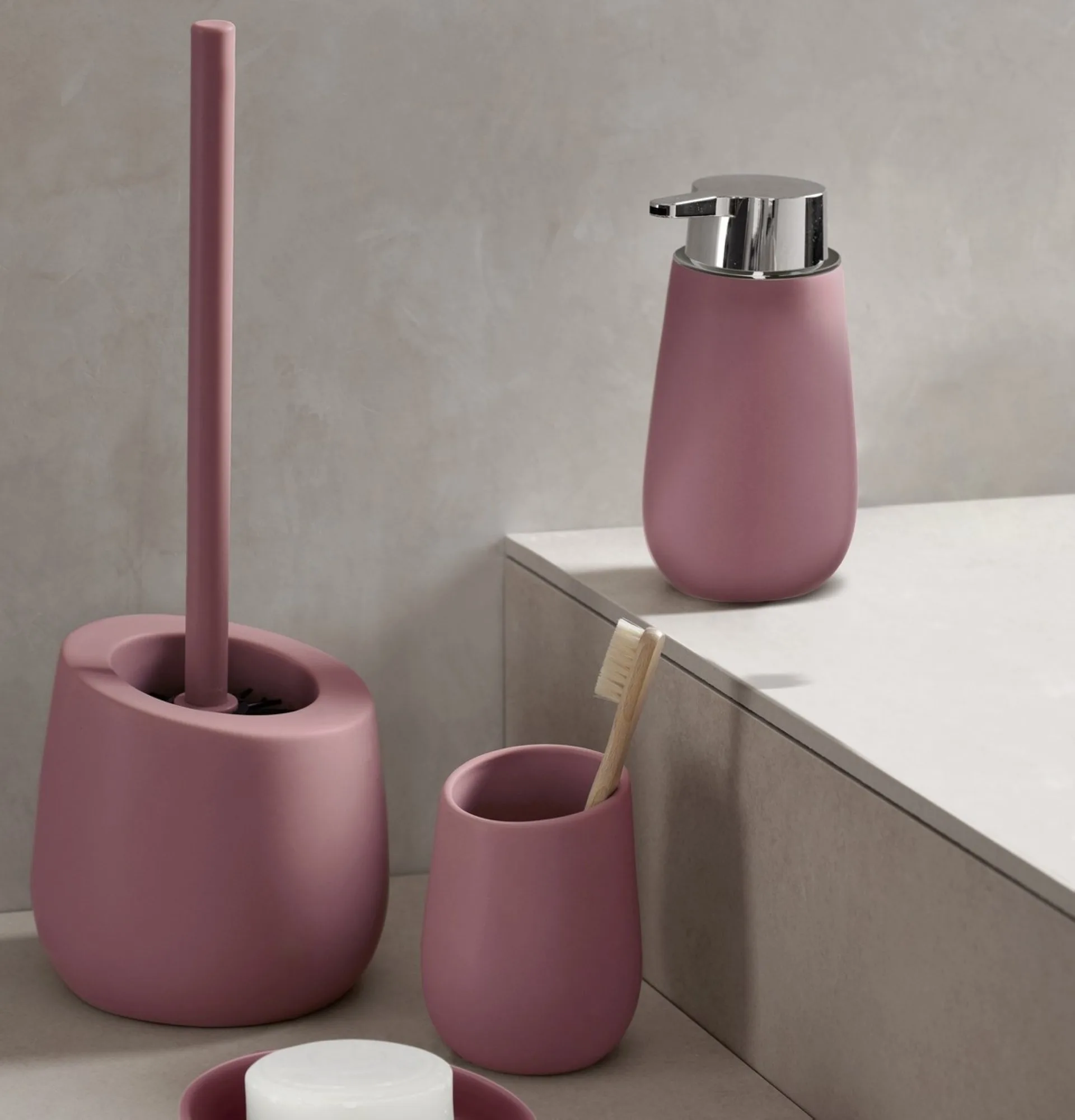 WENKO BADI WC-Garnitur, Rosa, Keramik