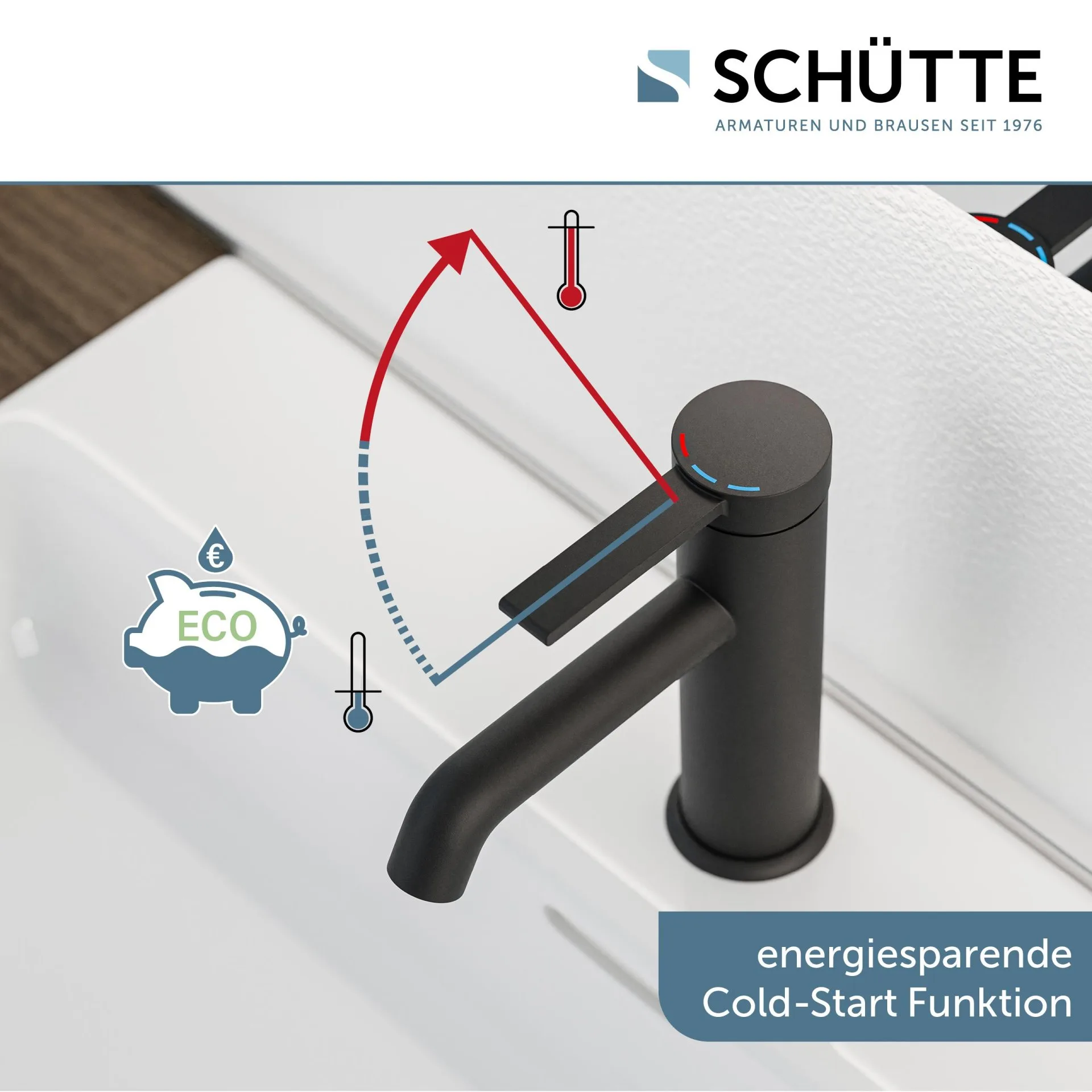 SCHÜTTE LOS ANGELES Waschtischarmatur, Schwarz matt