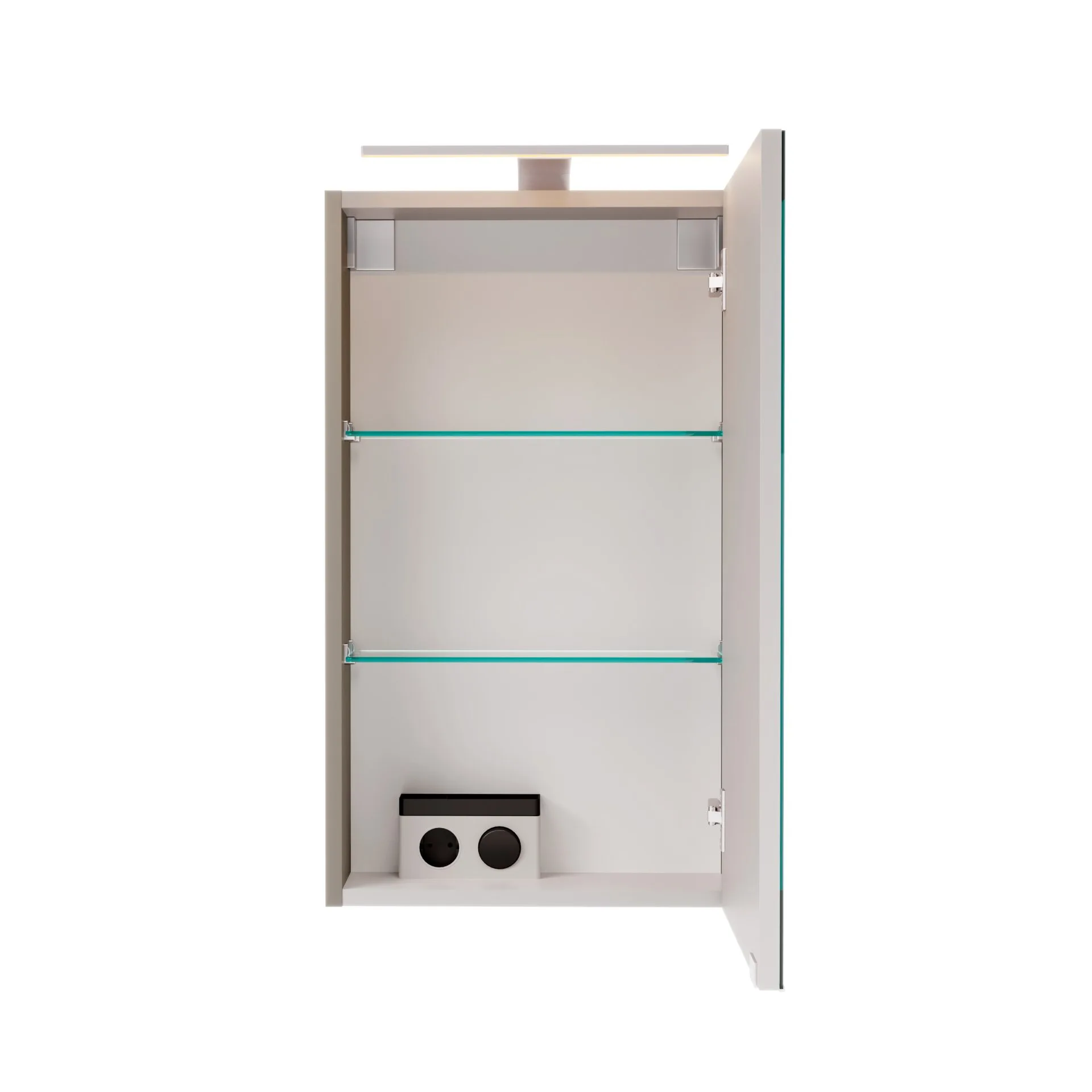 FACKELMANN SBC B.PARIS Gäste WC Waschtisch Set mit Spiegelschrank 45 cm breit, Grau, Türanschlag rechts
