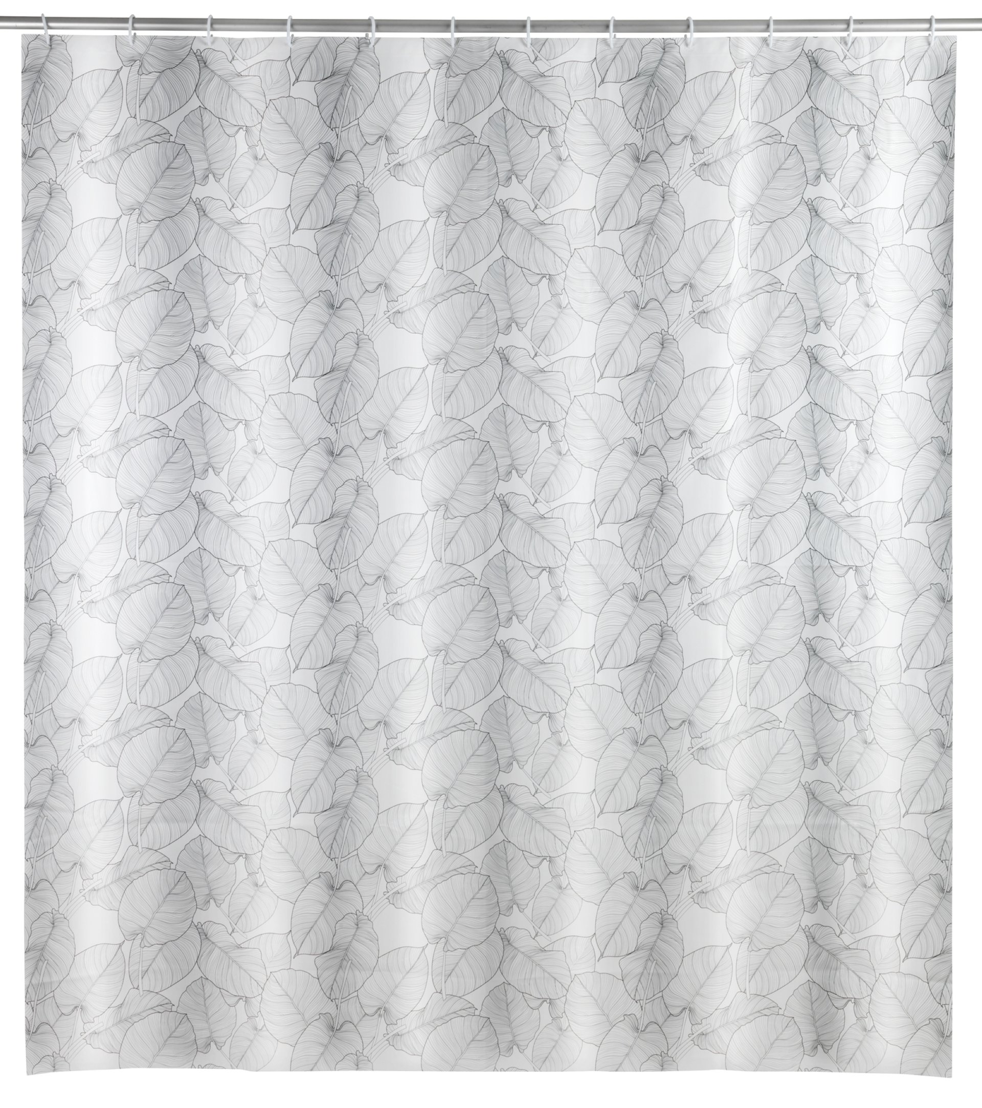 WENKO SAMOA Duschvorhang 180 x 200 cm, Weiß/Grau