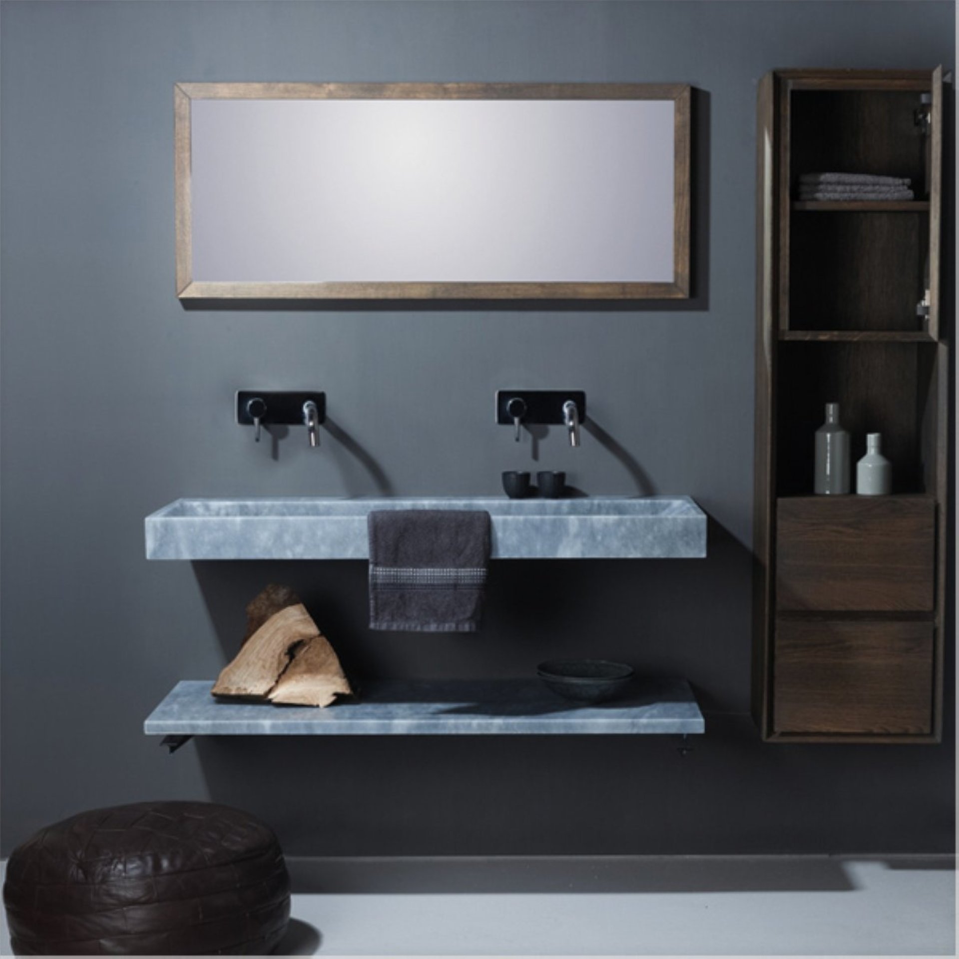 Waschbecken Naturstein BELLEZZA 100,5 cm breit, Marmor, ohne Hahnloch, 100328