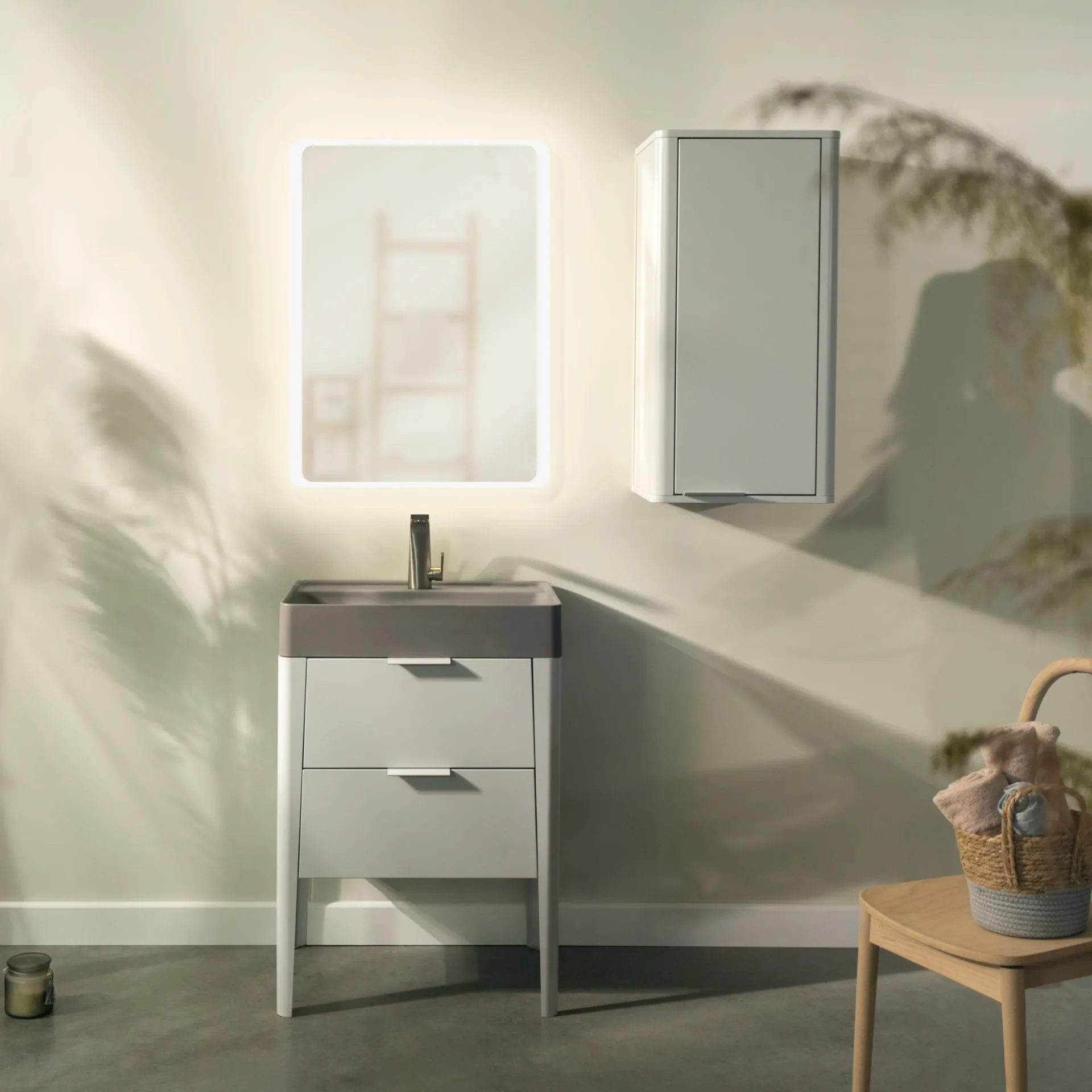 BADEDU SORA Hängeschrank 40 cm breit, Weiß matt