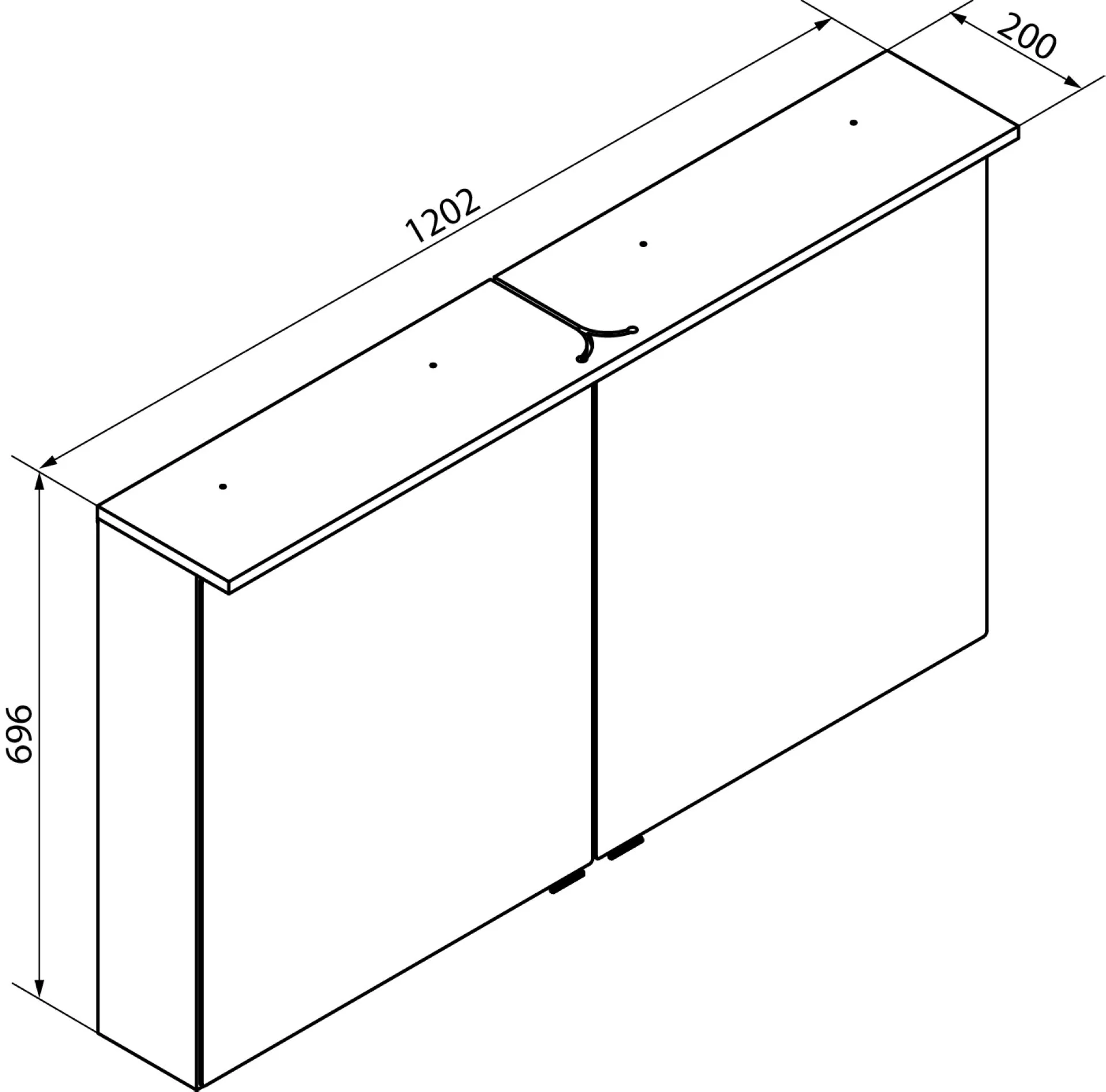 Fackelmann OXFORD LED Spiegelschrank 120 cm breit, Braun hell