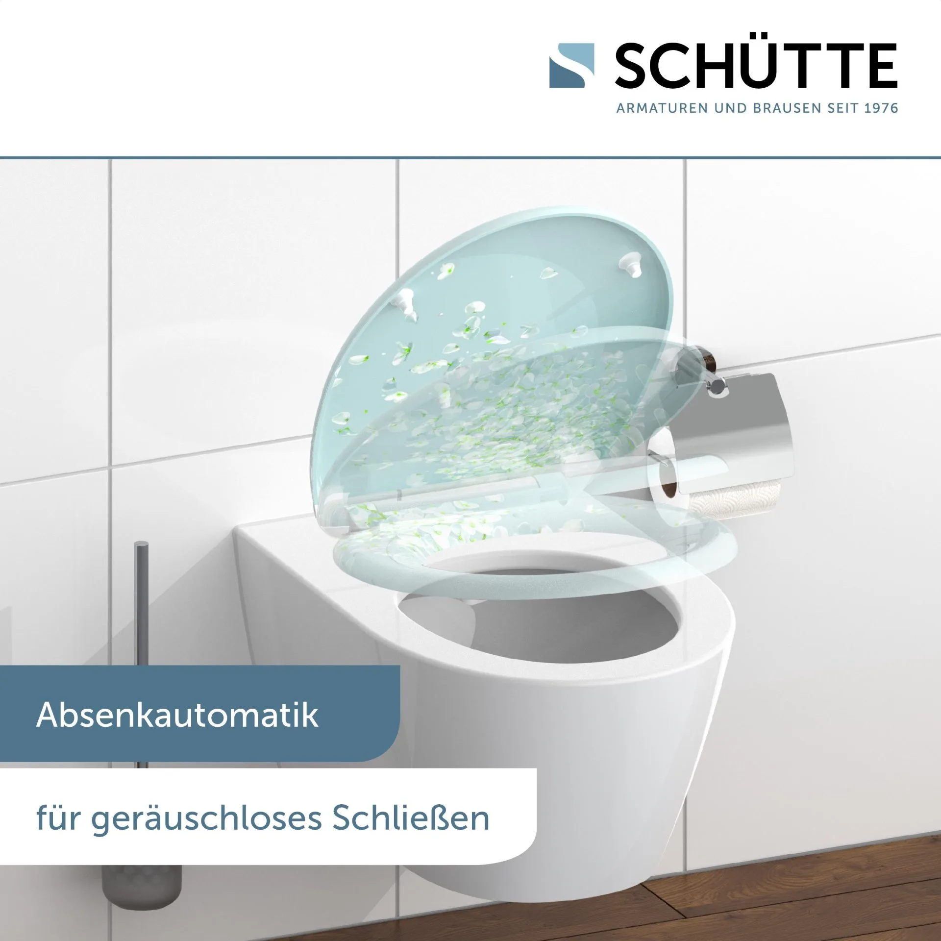 SCHÜTTE FLOWER IN THE WIND WC-Sitz, Kunststoff, mit Absenkautomatik und Schnellverschluss