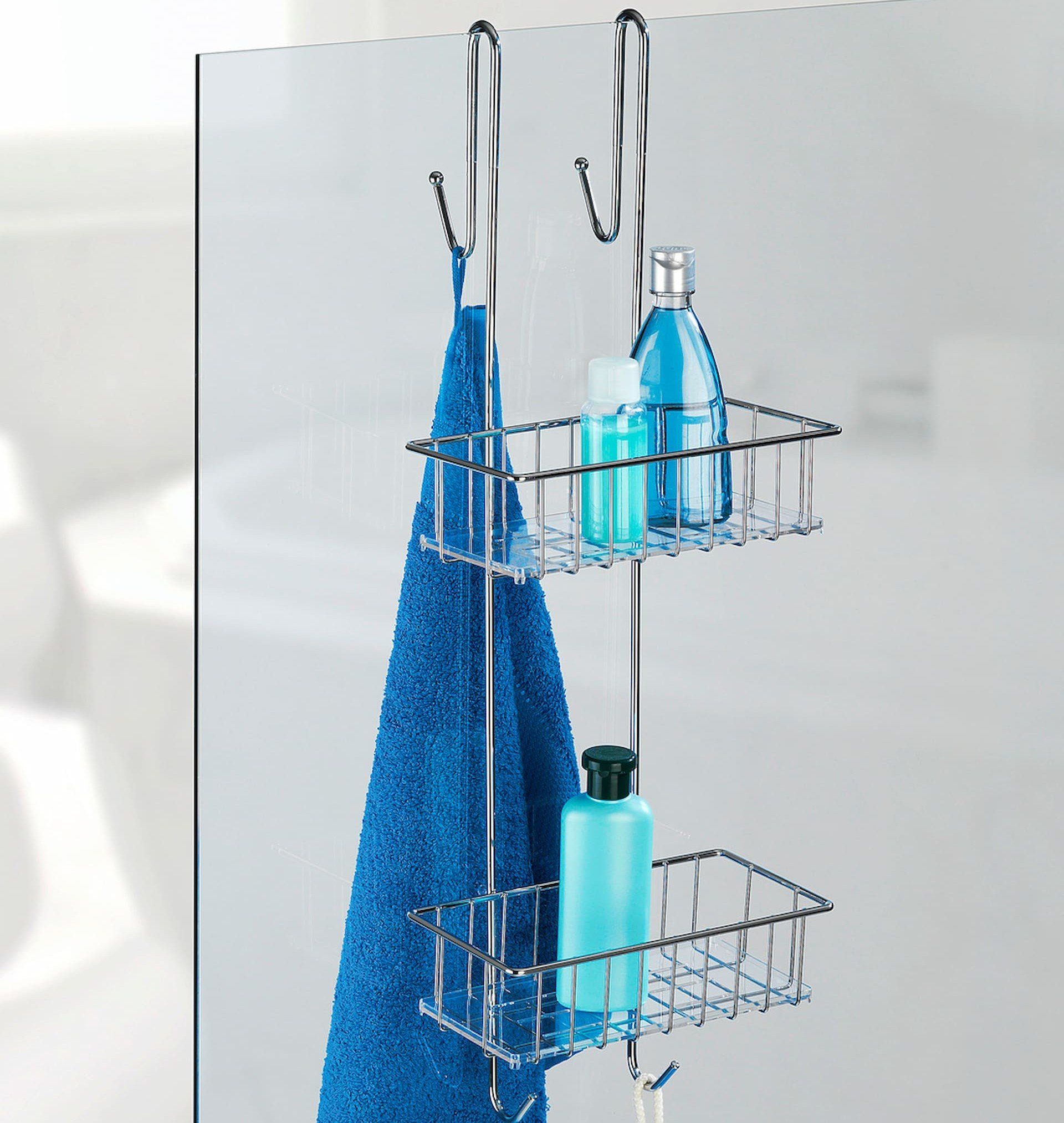 WENKO ALDO Duschablage, 2 Etagen, Edelstahl rostfrei