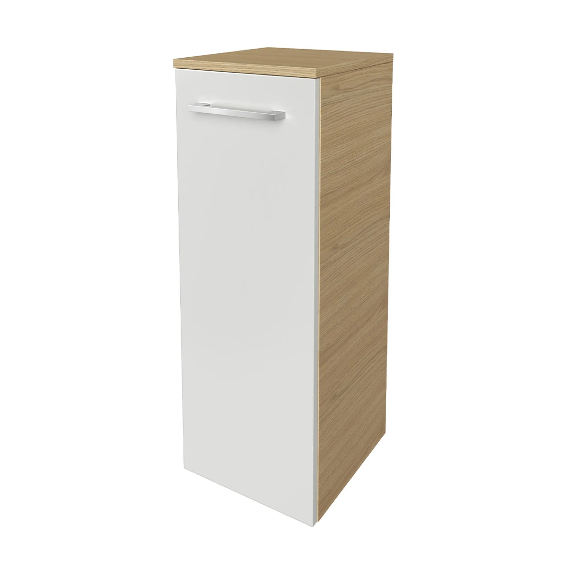 FACKELMANN B.STYLE Midischrank 30 cm breit, Weiß/Braun, Türanschlag links