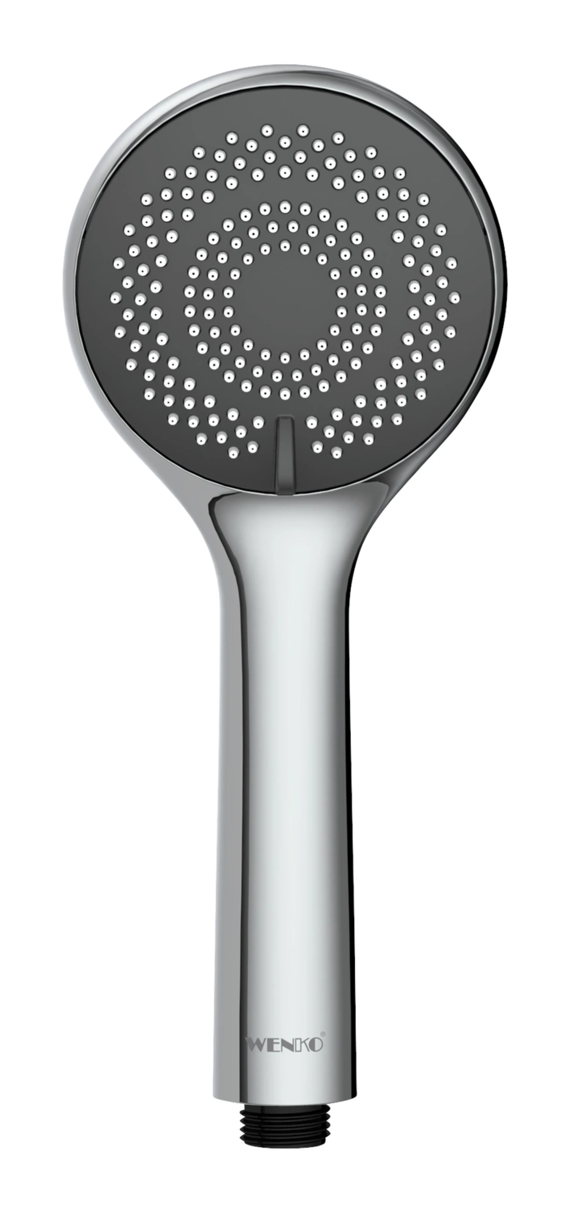 WENKO Duschkopf Ø 9,6 cm, Chrom, mit Wassersparsystem, 3 verschiedene Wasserstrahlarten