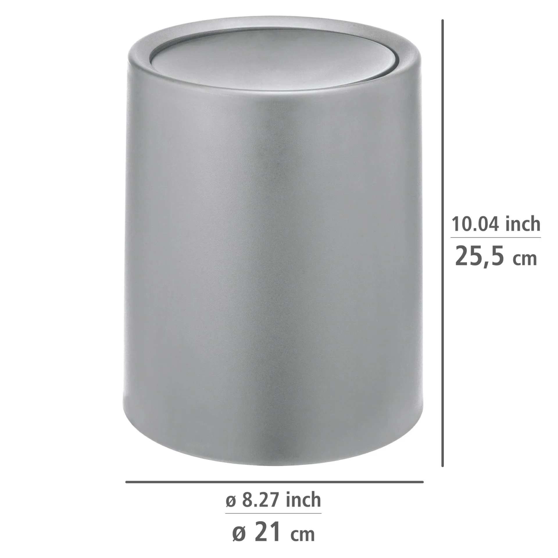 WENKO ATRI Kosmetikeimer 6 Liter, Grau
