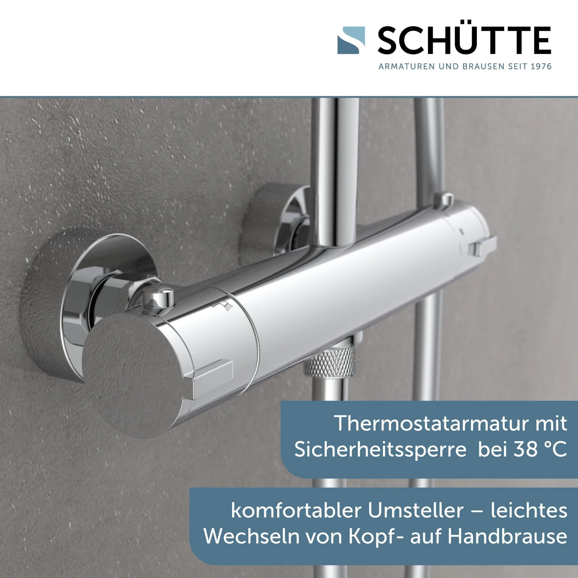SCHÜTTE MADURA FRESH Überkopf-Brauseset, Chrom, mit Thermostat