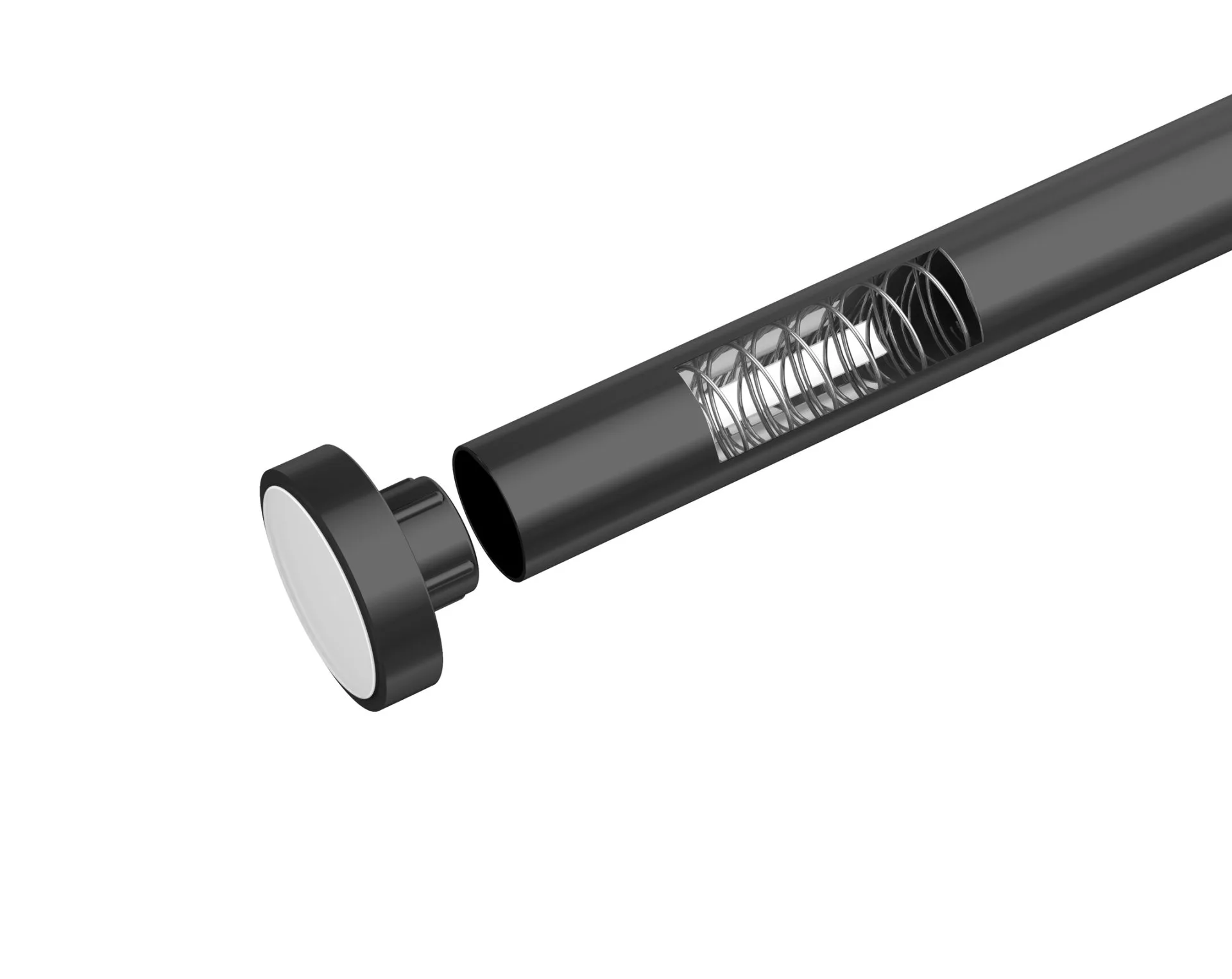 WENKO LUZ Teleskop Duschstange 70-115 cm, Schwarz, Aluminium rostfrei