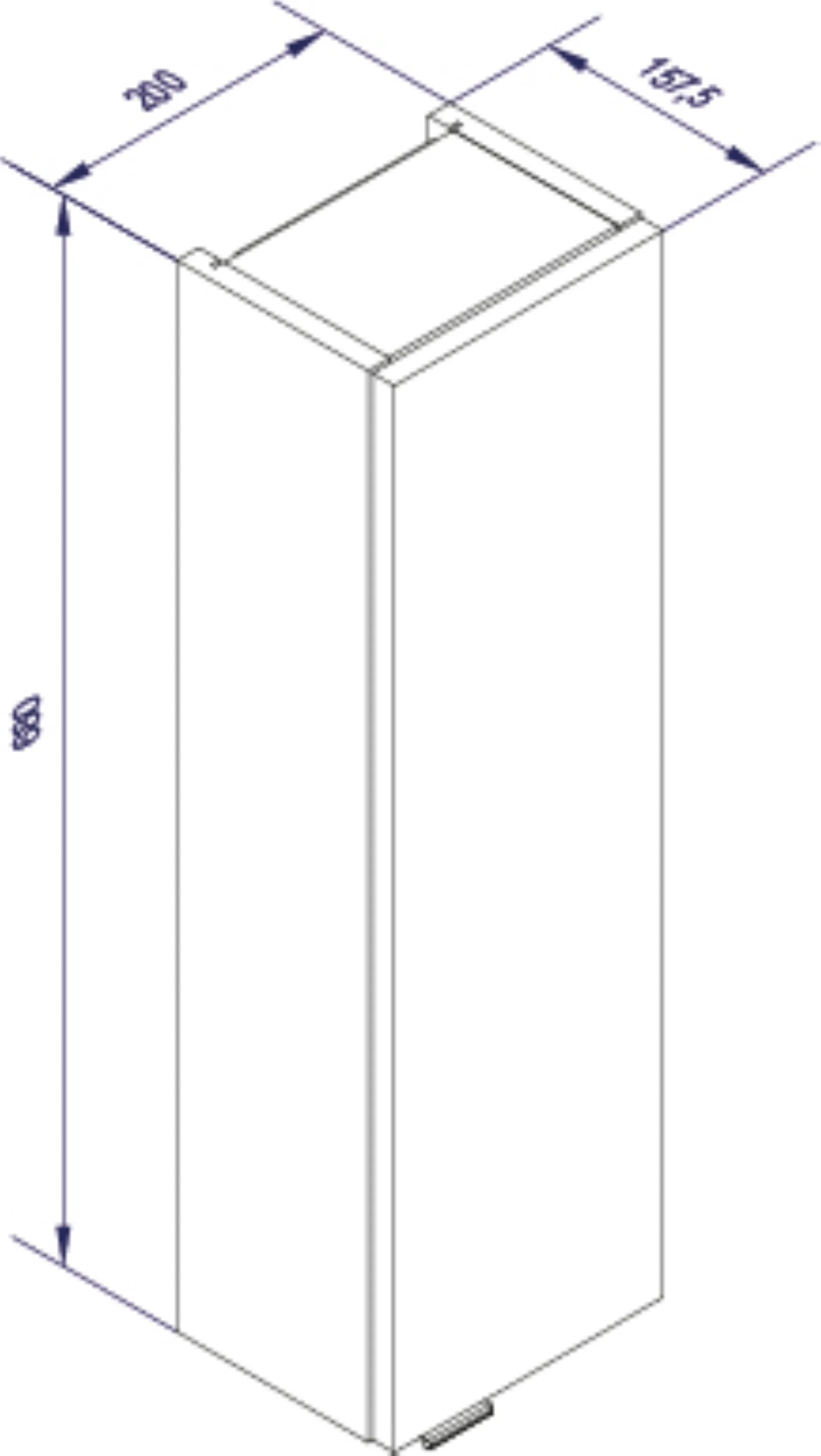 FACKELMANN LUXOR Hängeschrank 20 cm breit, Weiß/Braun hell, Türanschlag rechts