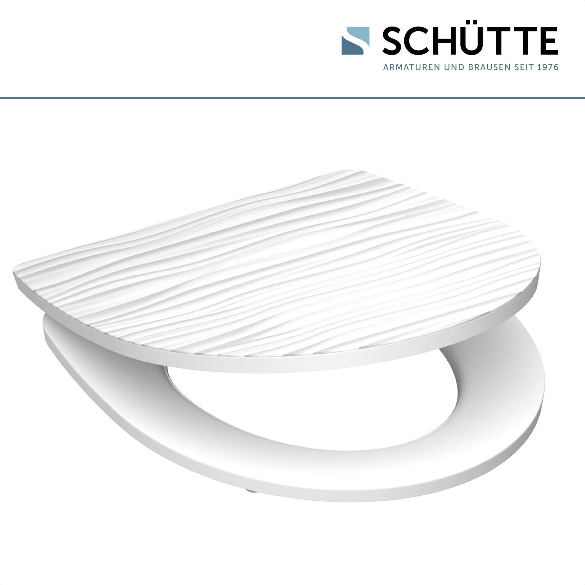 SCHÜTTE WHITE WAVE WC-Sitz, Kunststoff, mit Absenkautomatik und Schnellverschluss