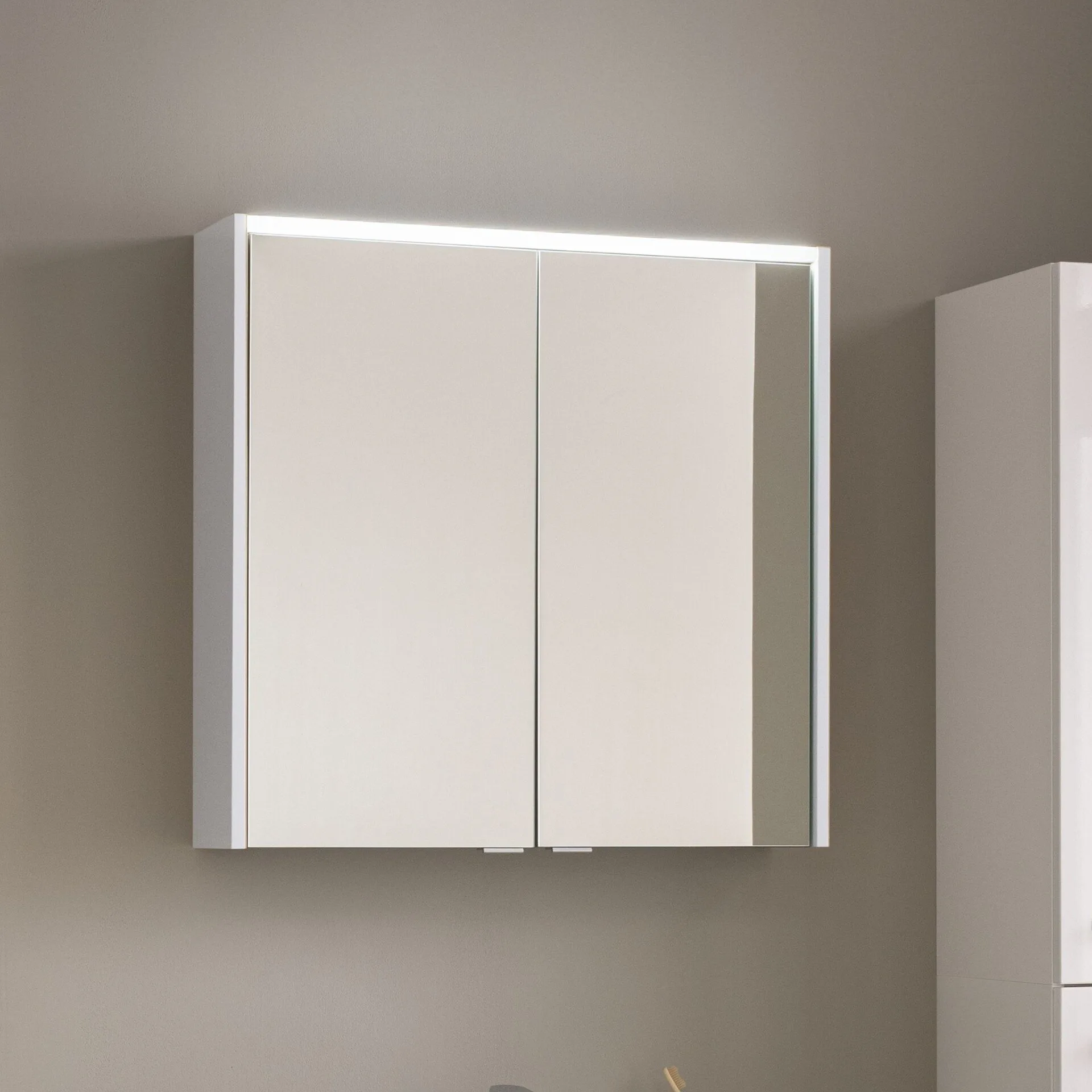 FACKELMANN B.ROUND LED Spiegelschrank 70 cm breit, Weiß