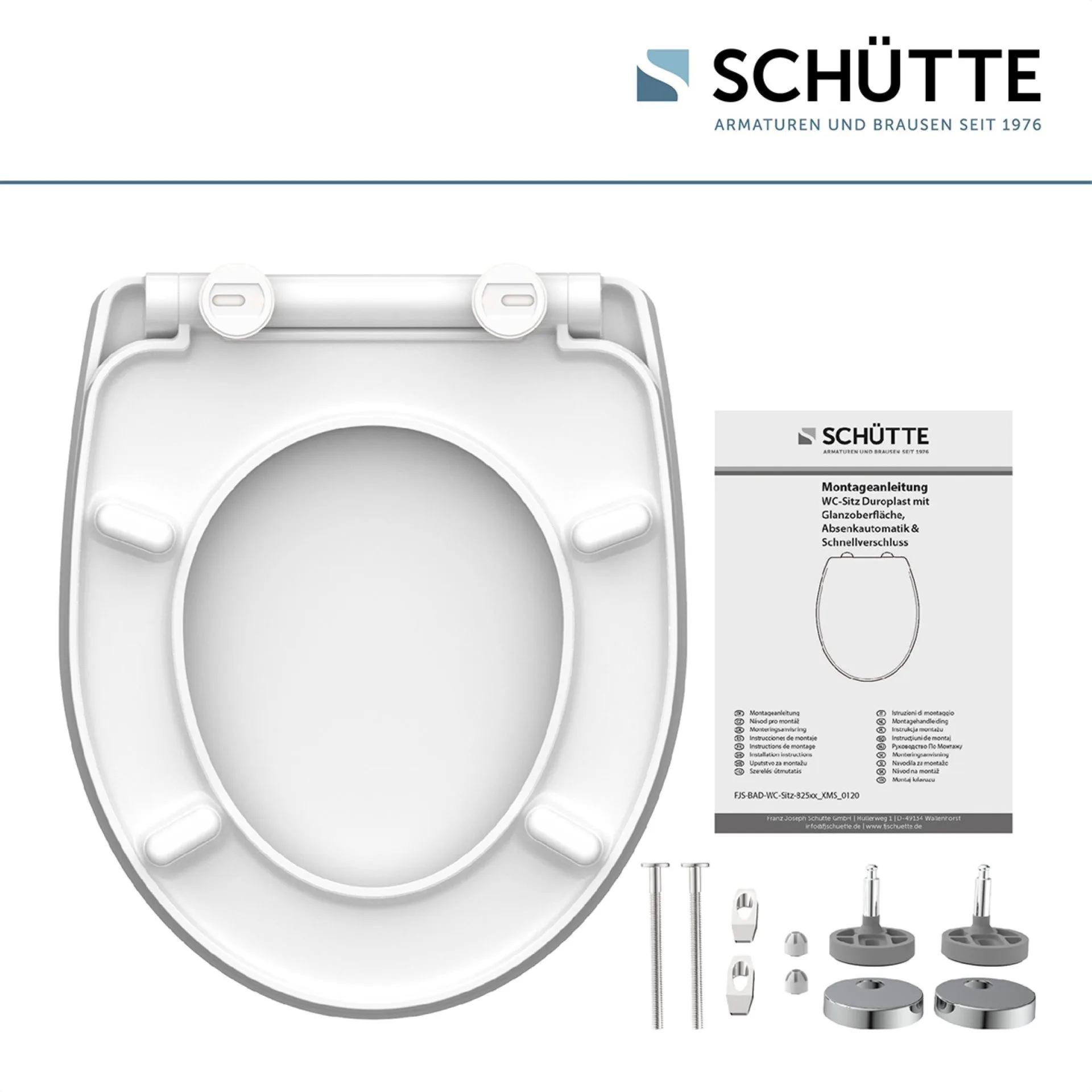 Schütte MAGIC LIGHT WC-Sitz, mit Absenkautomatik und Schnellverschluss, Duroplast HG