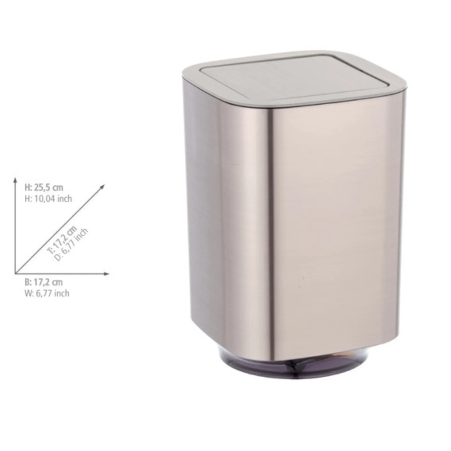 WENKO AURON Kosmetikeimer 5,5 Liter, Silber glänzend