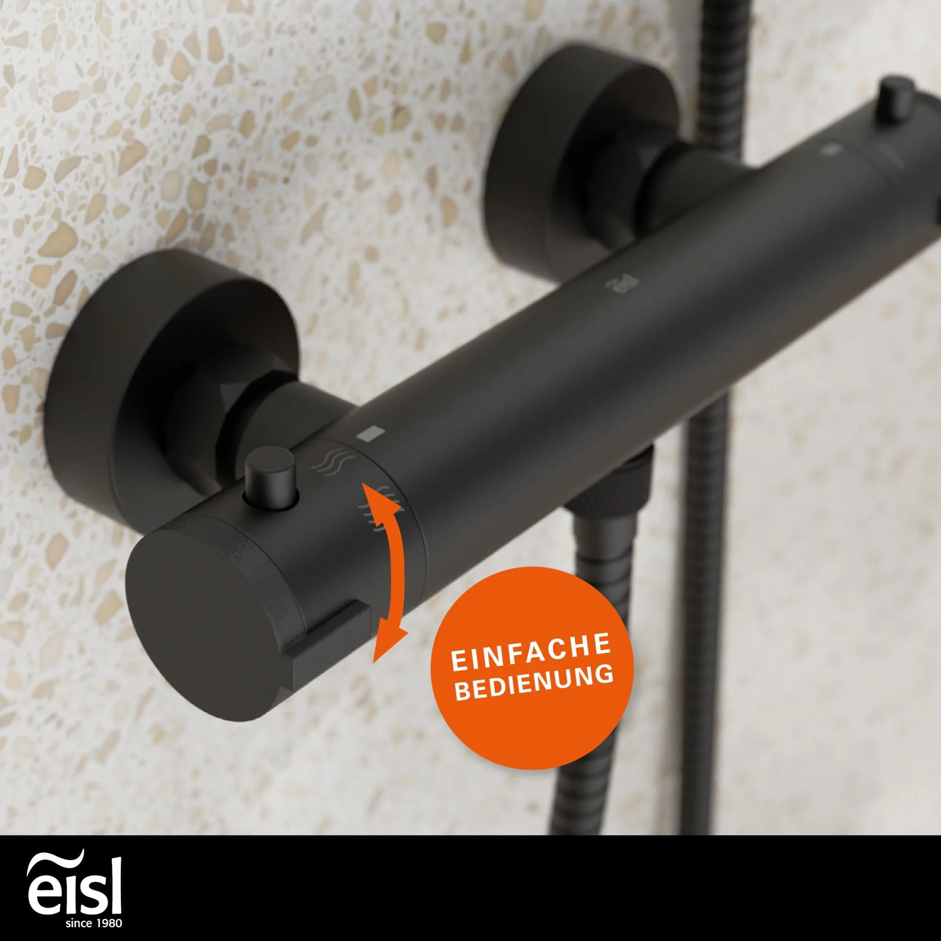 EISL CLAUDIO Duschthermostat, Schwarz matt