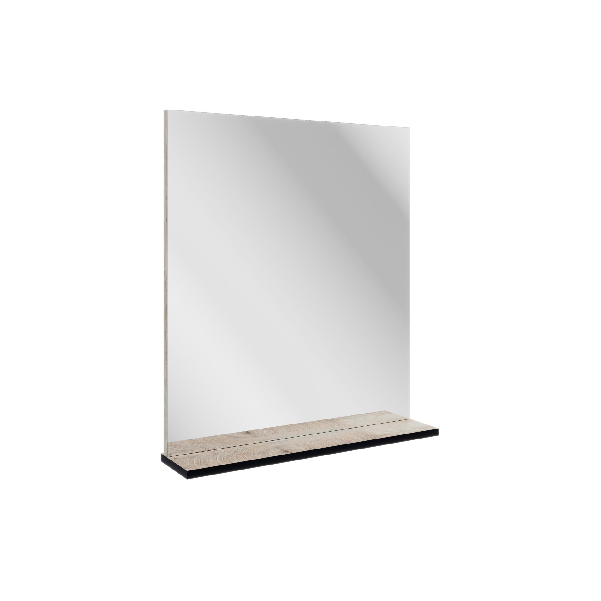 Fackelmann TE-A Spiegel 60 cm mit Ablage, Braun hell