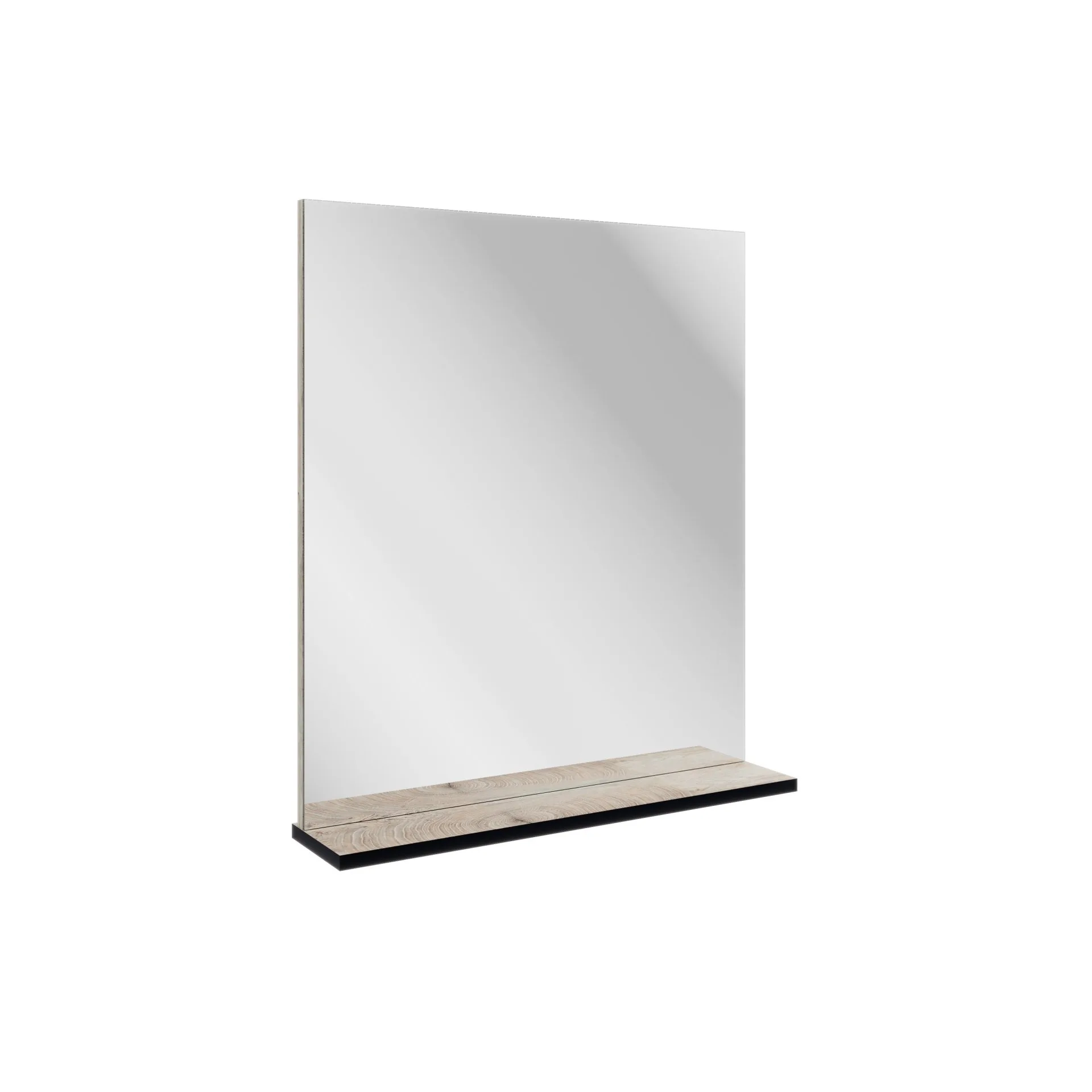 FACKELMANN TE-A Spiegel 60 cm breit, Braun hell, mit Ablage