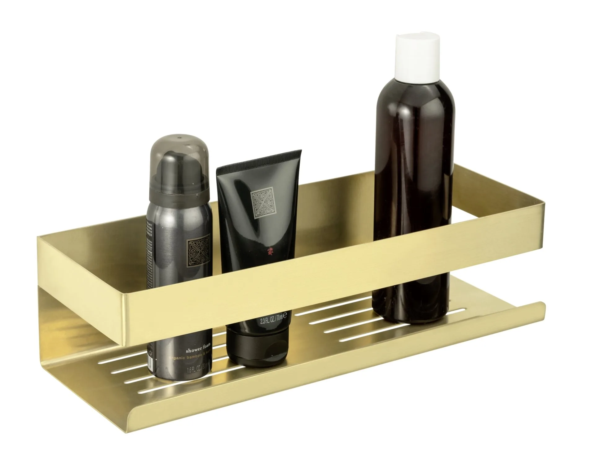 WENKO GENOVA Duschablage 30 cm breit, Gold, Befestigen ohne Bohren