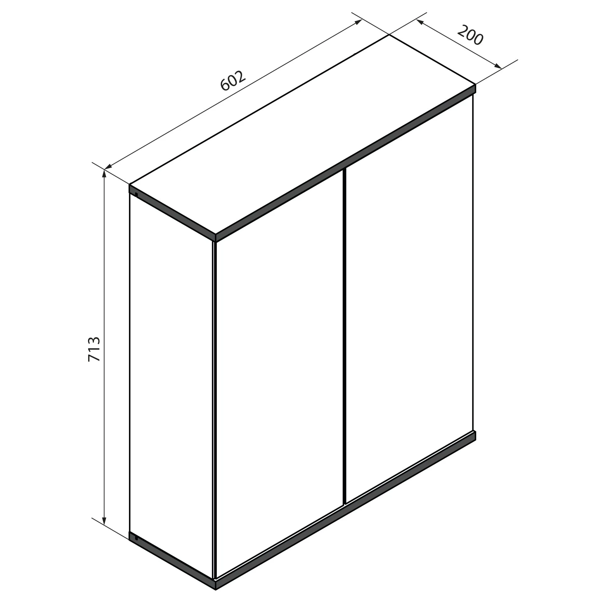 FACKELMANN TE-A Spiegelschrank 60 cm breit, Weiß