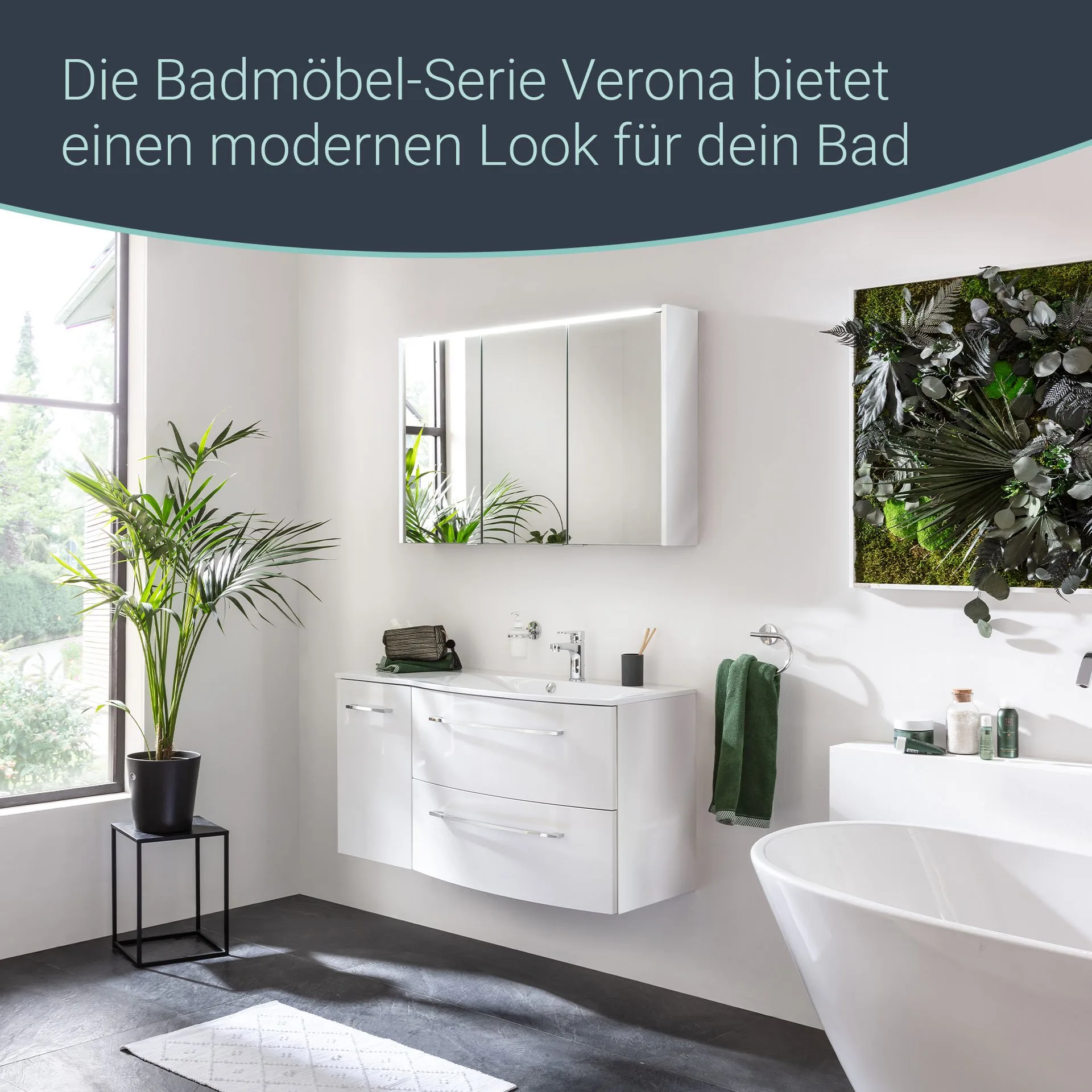FACKELMANN VERONA Unterschrank 35 cm breit, Weiß Hochglanz, Türanschlag links