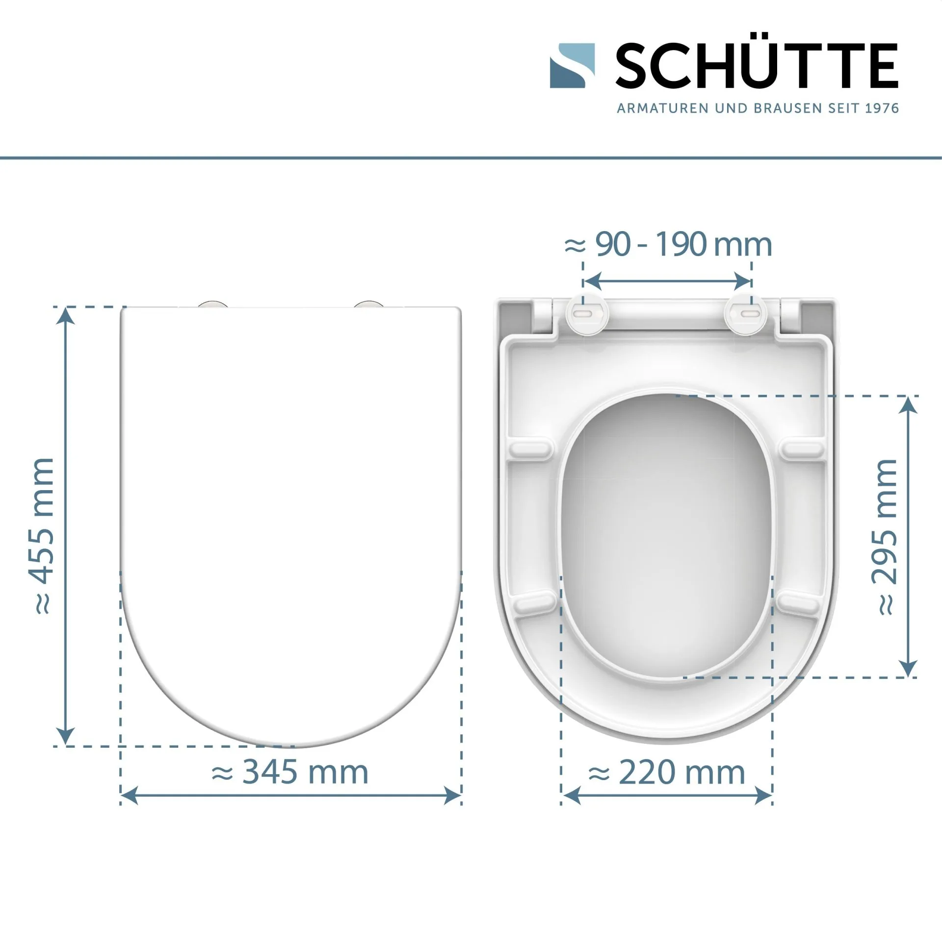 SCHÜTTE D-FORM WHITE WC-Sitz, Kunststoff, mit Absenkautomatik und Schnellverschluss
